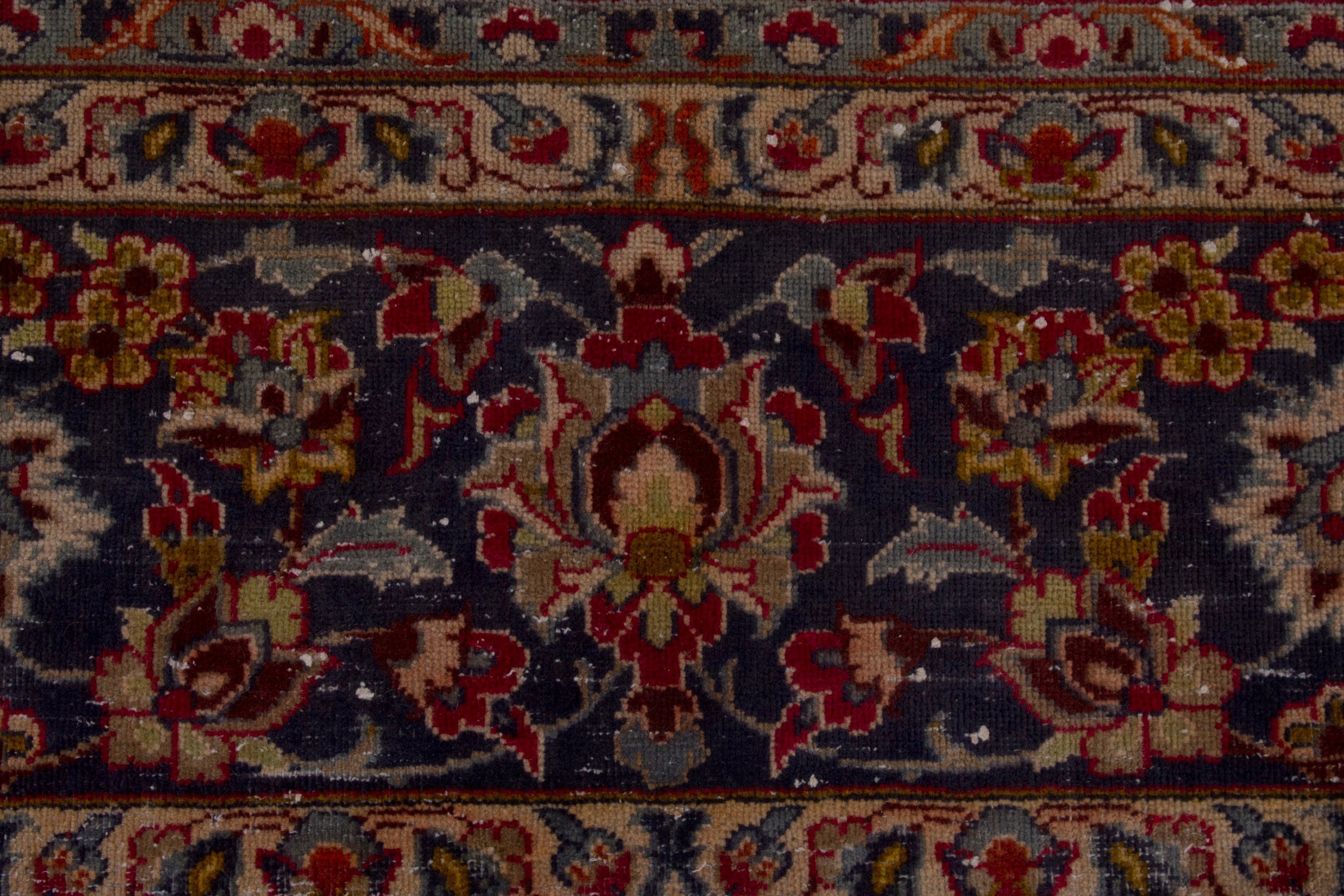 Persian Najafabad oversized rug in deep red and navy, view 11 of 18