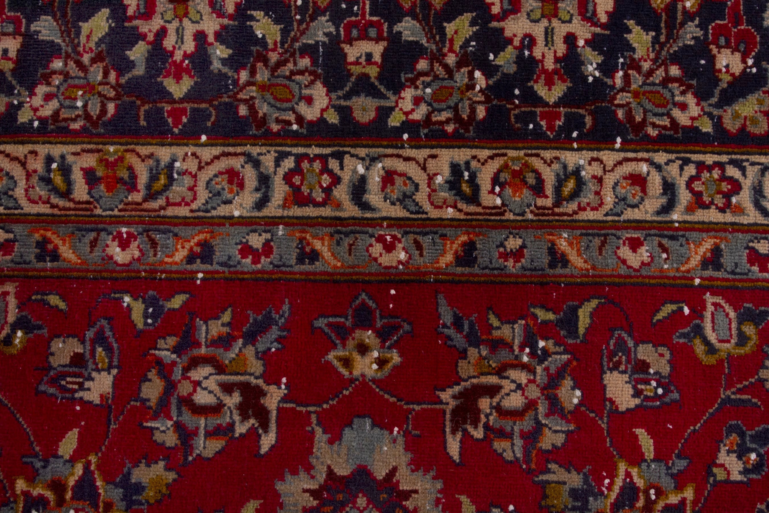 Persian Najafabad oversized rug in deep red and navy, view 13 of 18