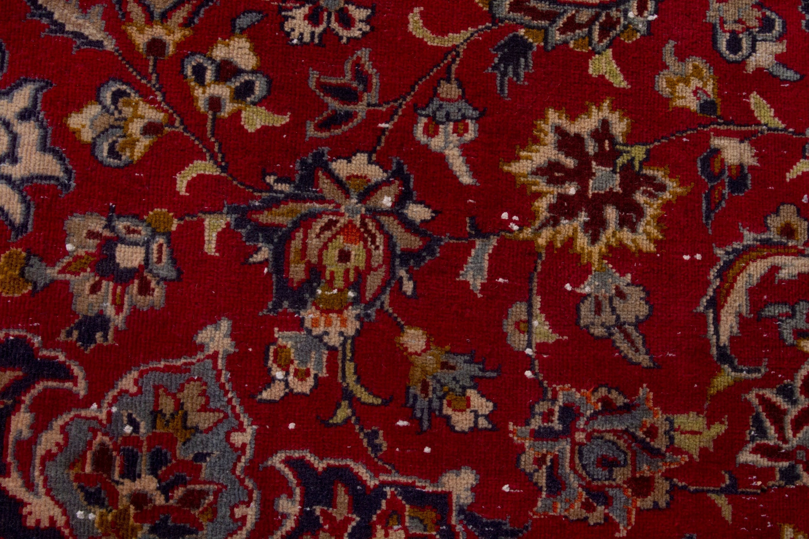 Persian Najafabad oversized rug in deep red and navy, view 14 of 18