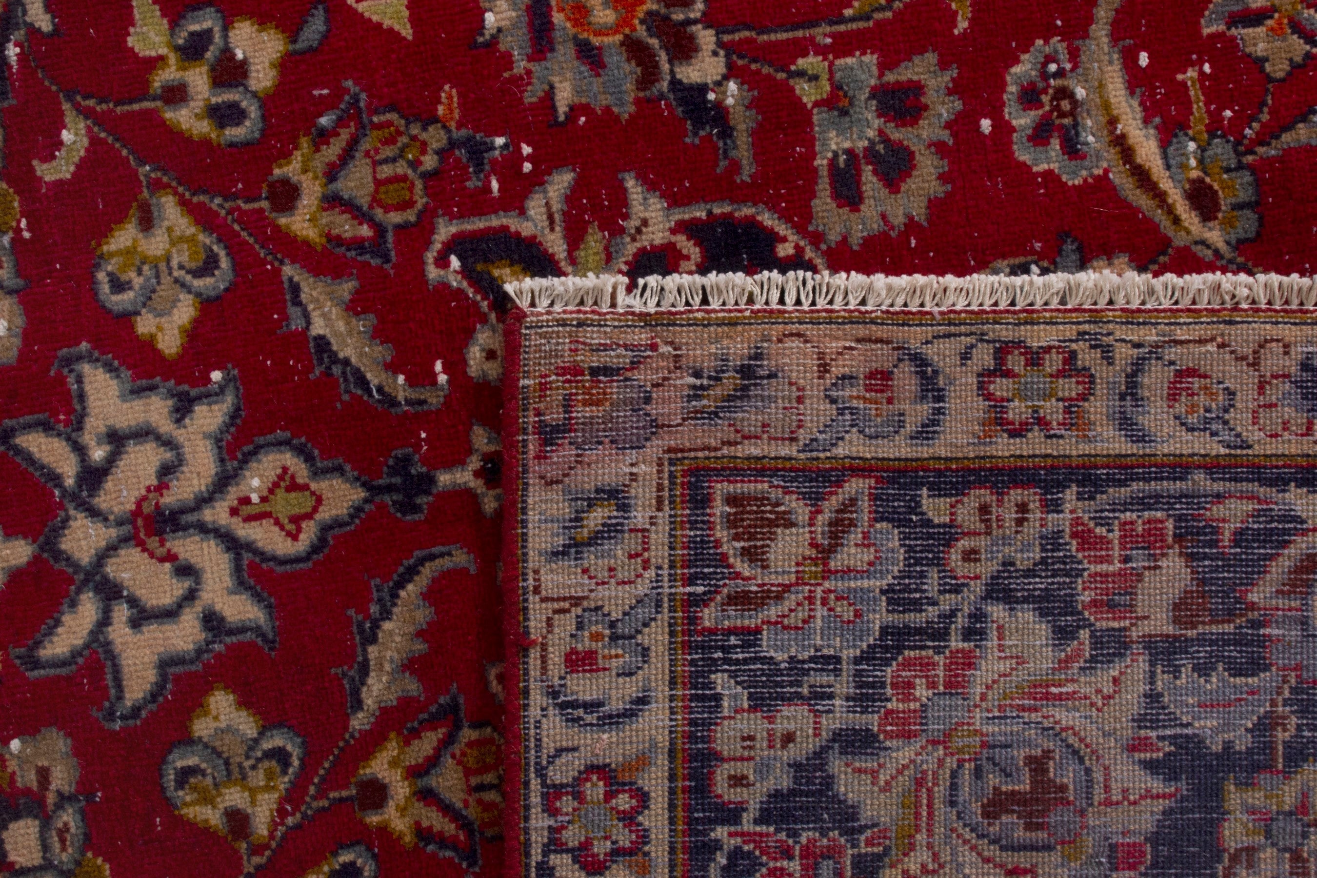 Persian Najafabad oversized rug in deep red and navy, view 18 of 18