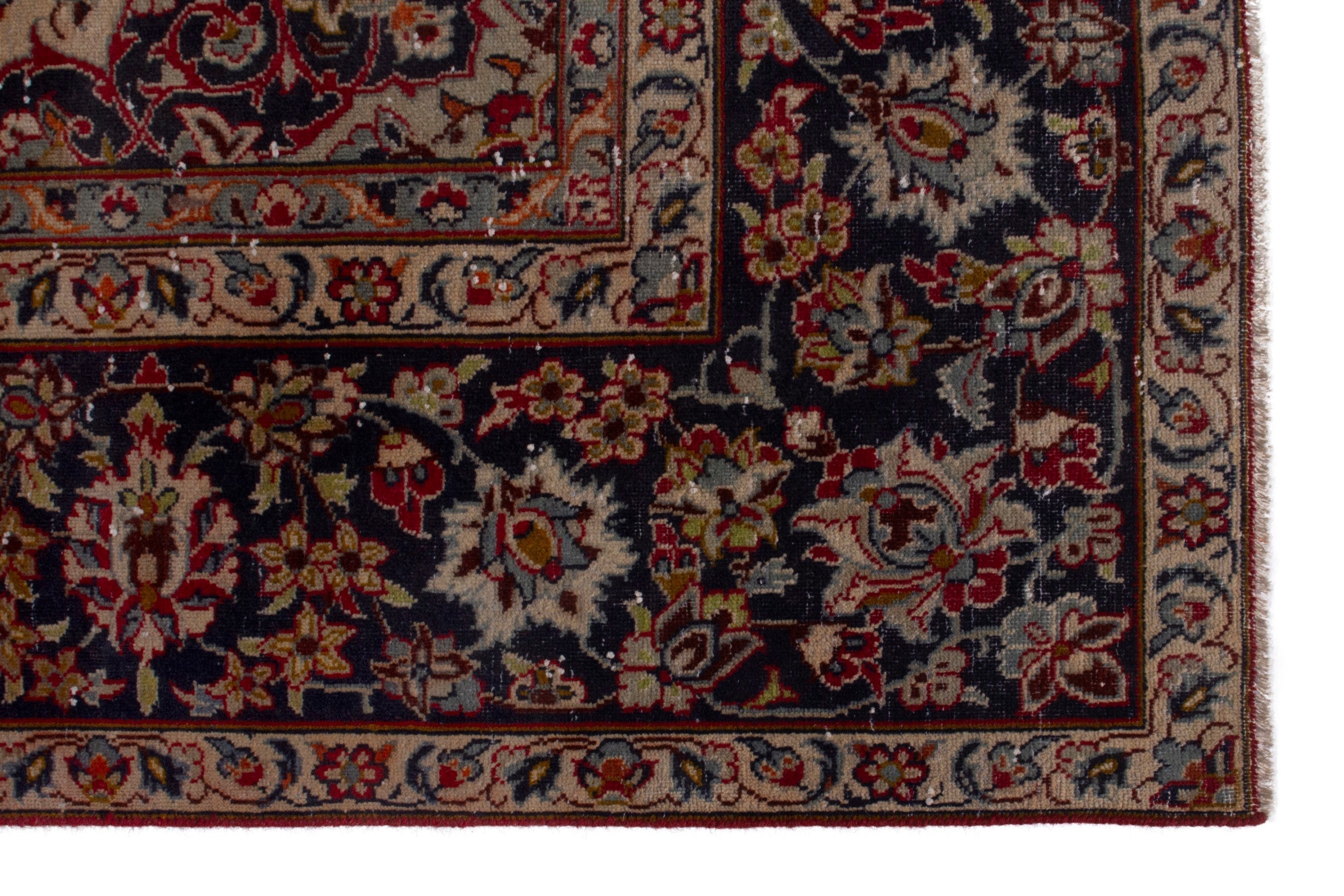 Persian Najafabad oversized rug in deep red and navy, view 10 of 18