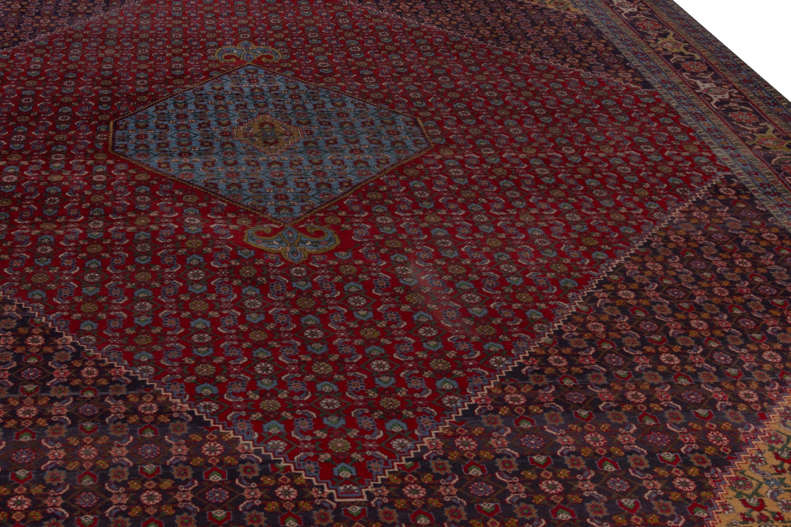 Persian Bijar oversized rug in burgundy and rust, view 6 of 21