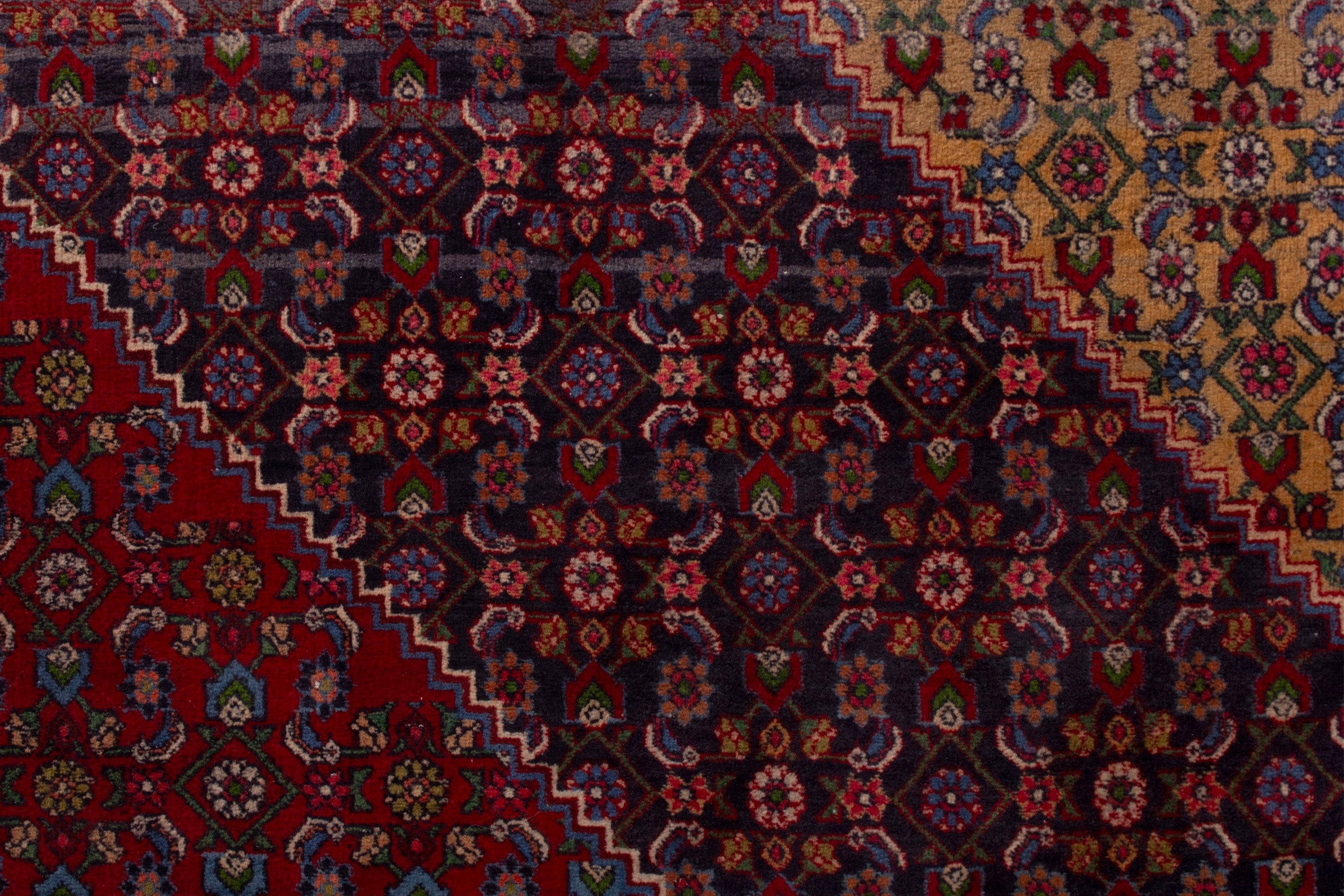 Persian Bijar oversized rug in burgundy and rust, view 14 of 21