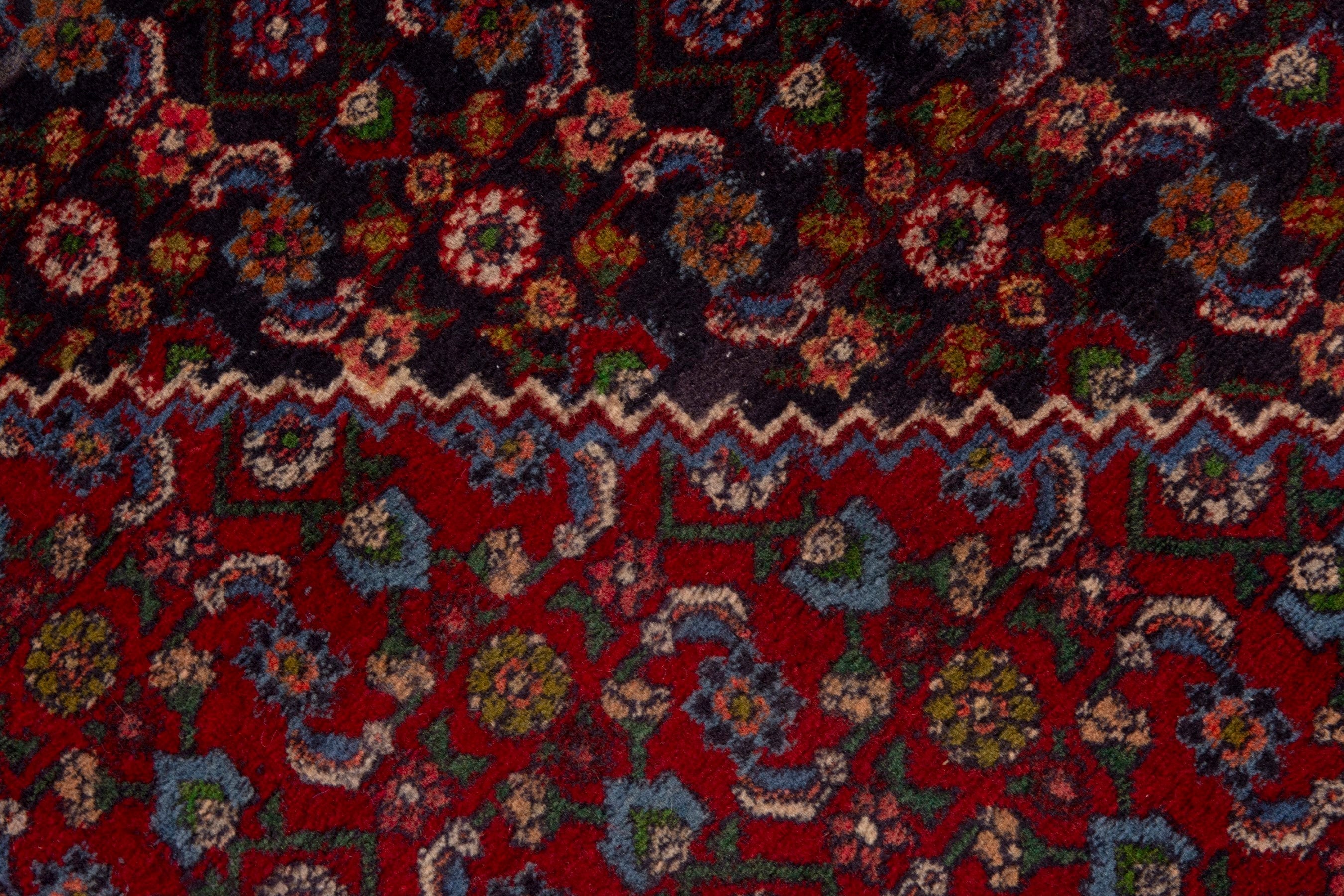Persian Bijar oversized rug in burgundy and rust, view 16 of 21