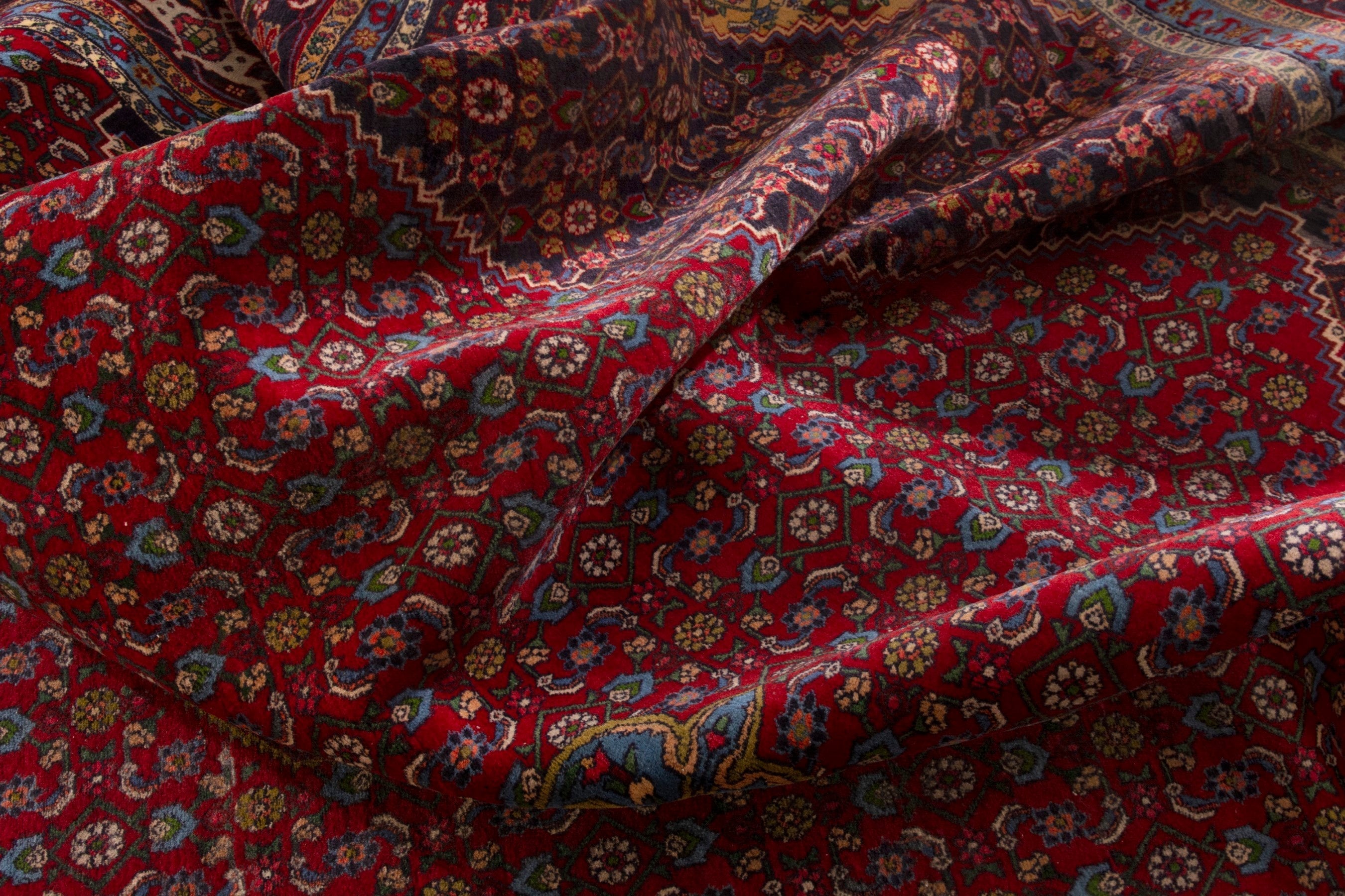 Persian Bijar oversized rug in burgundy and rust, view 17 of 21