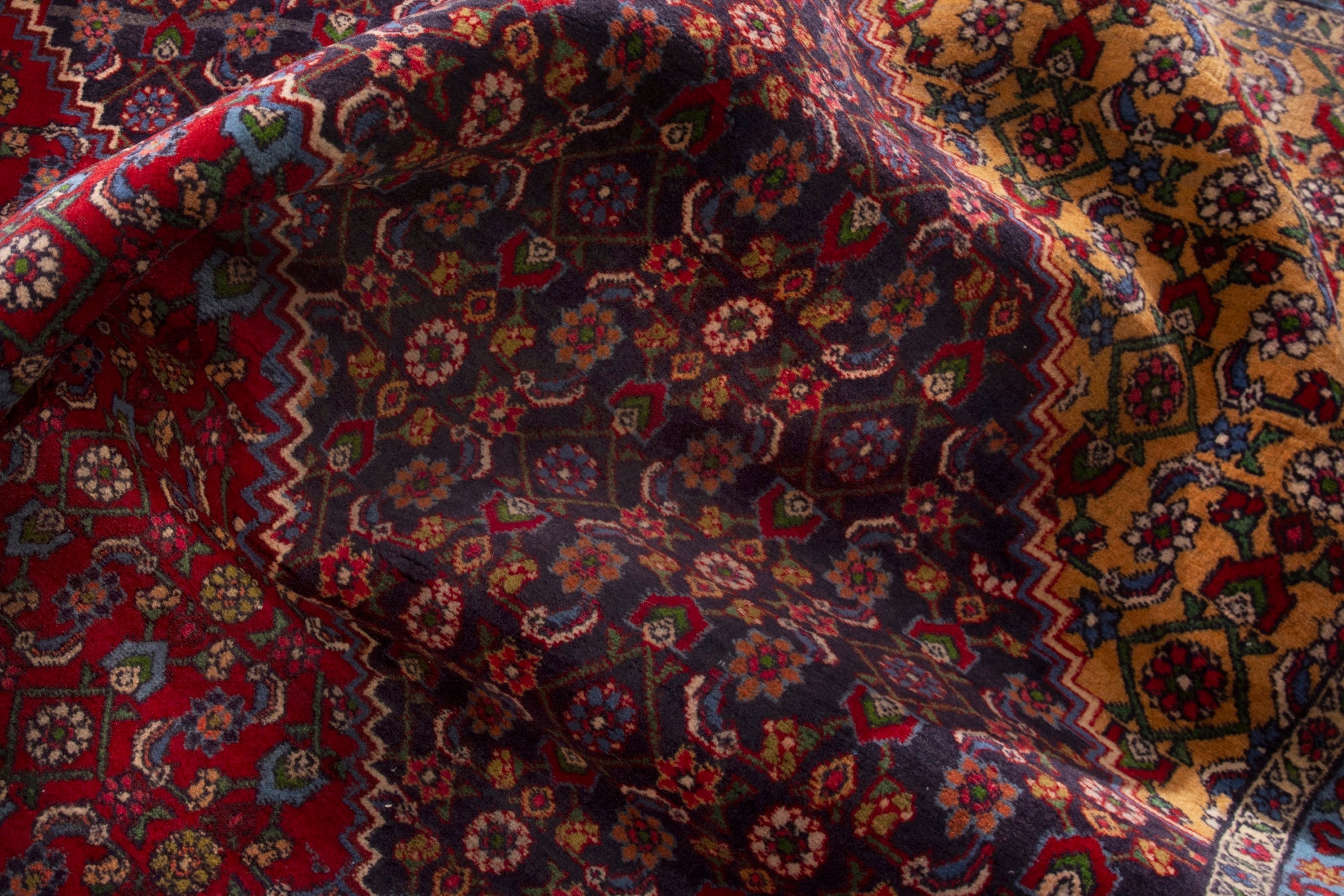 Persian Bijar oversized rug in burgundy and rust, view 18 of 21