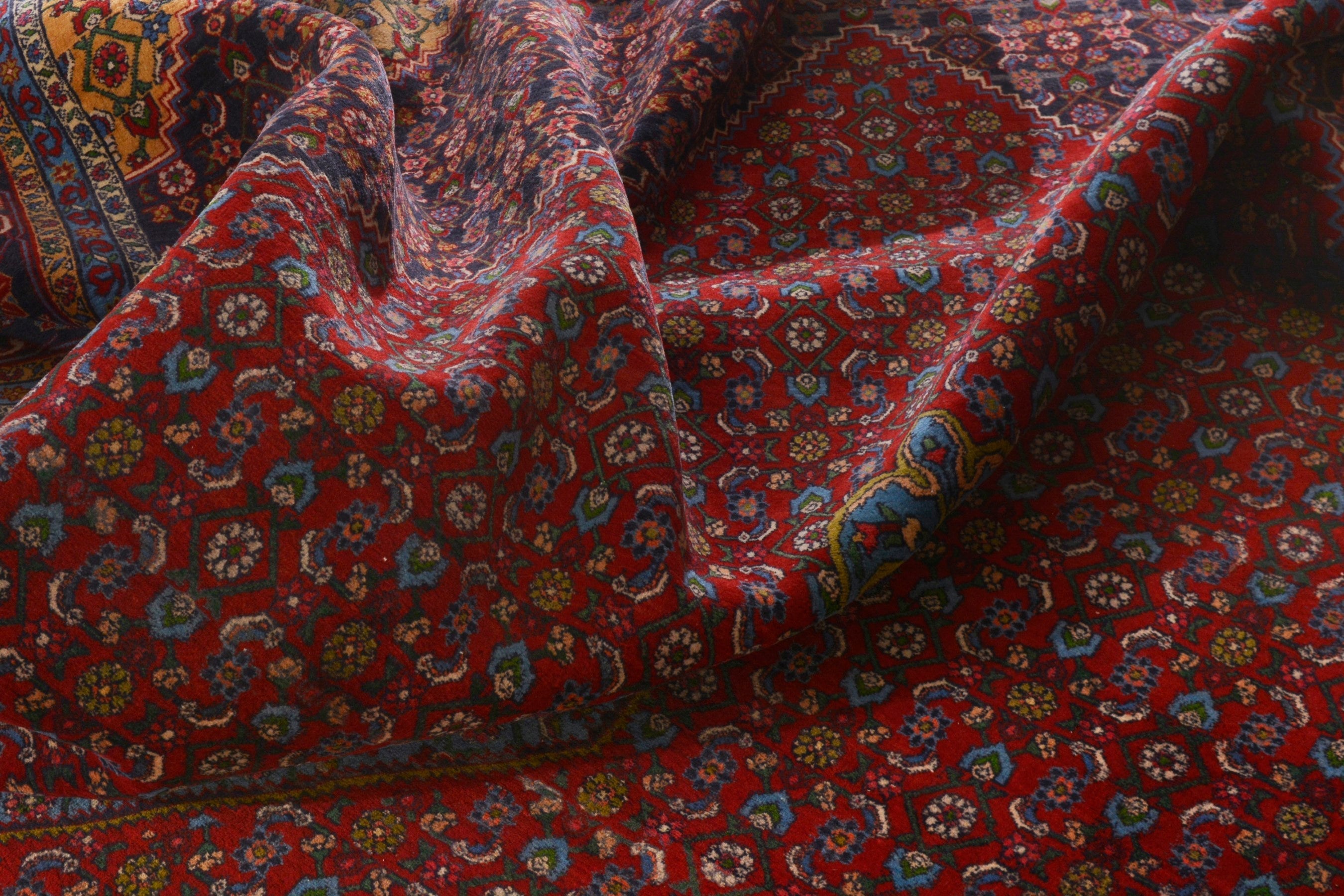 Persian Bijar oversized rug in burgundy and rust, view 20 of 21
