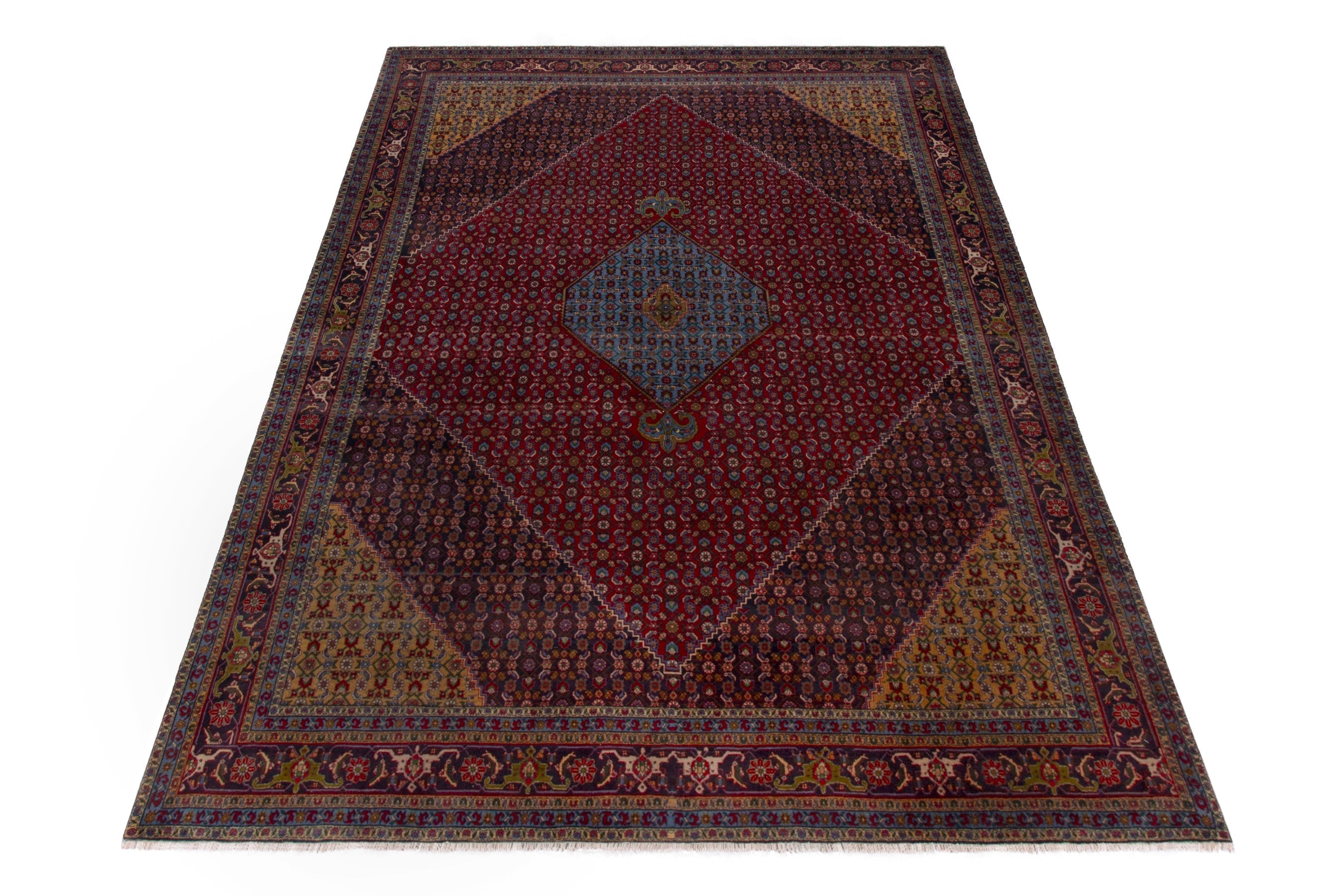 Persian Bijar oversized rug in burgundy and rust, view 2 of 21