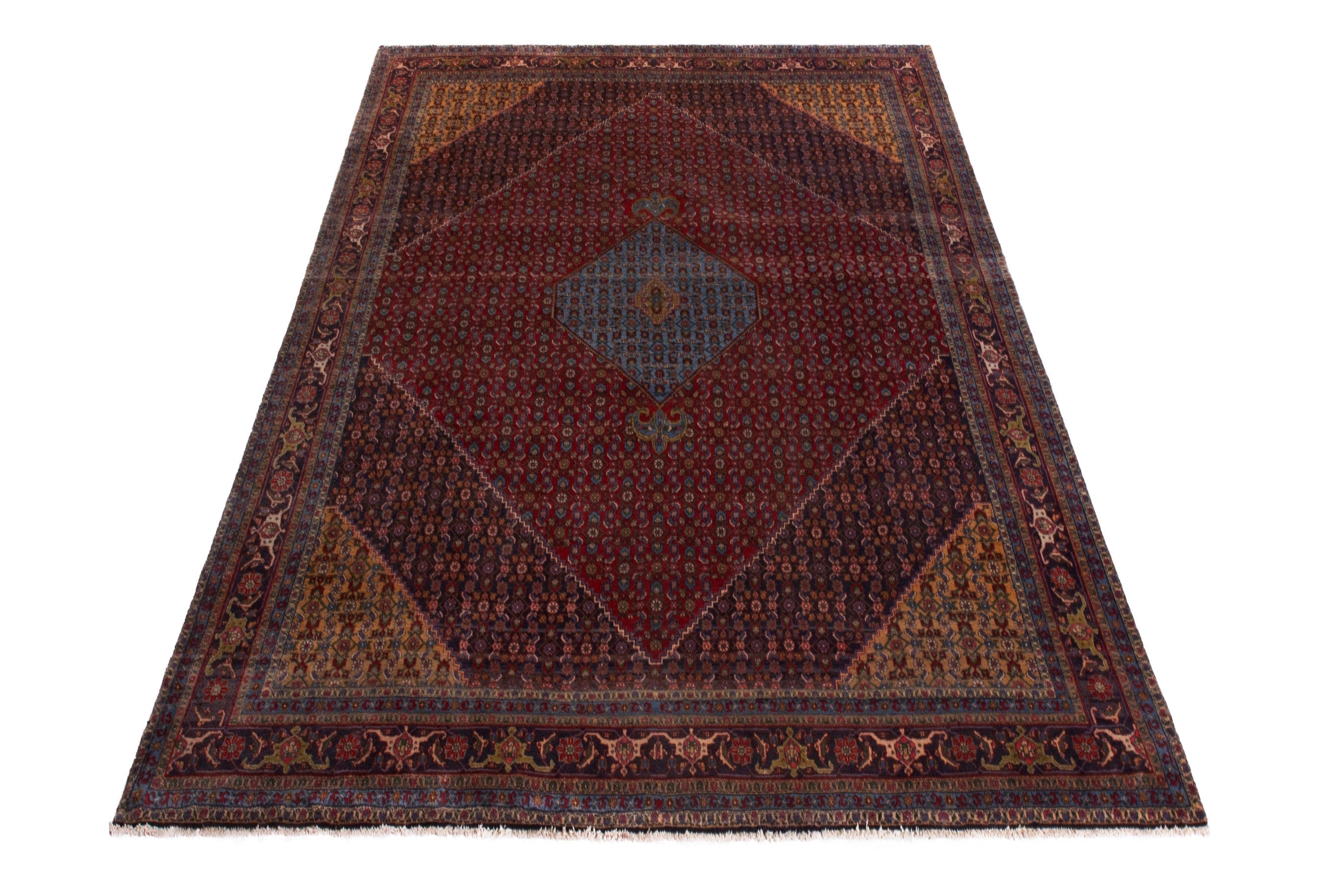 Persian Bijar oversized rug in burgundy and rust, view 3 of 21
