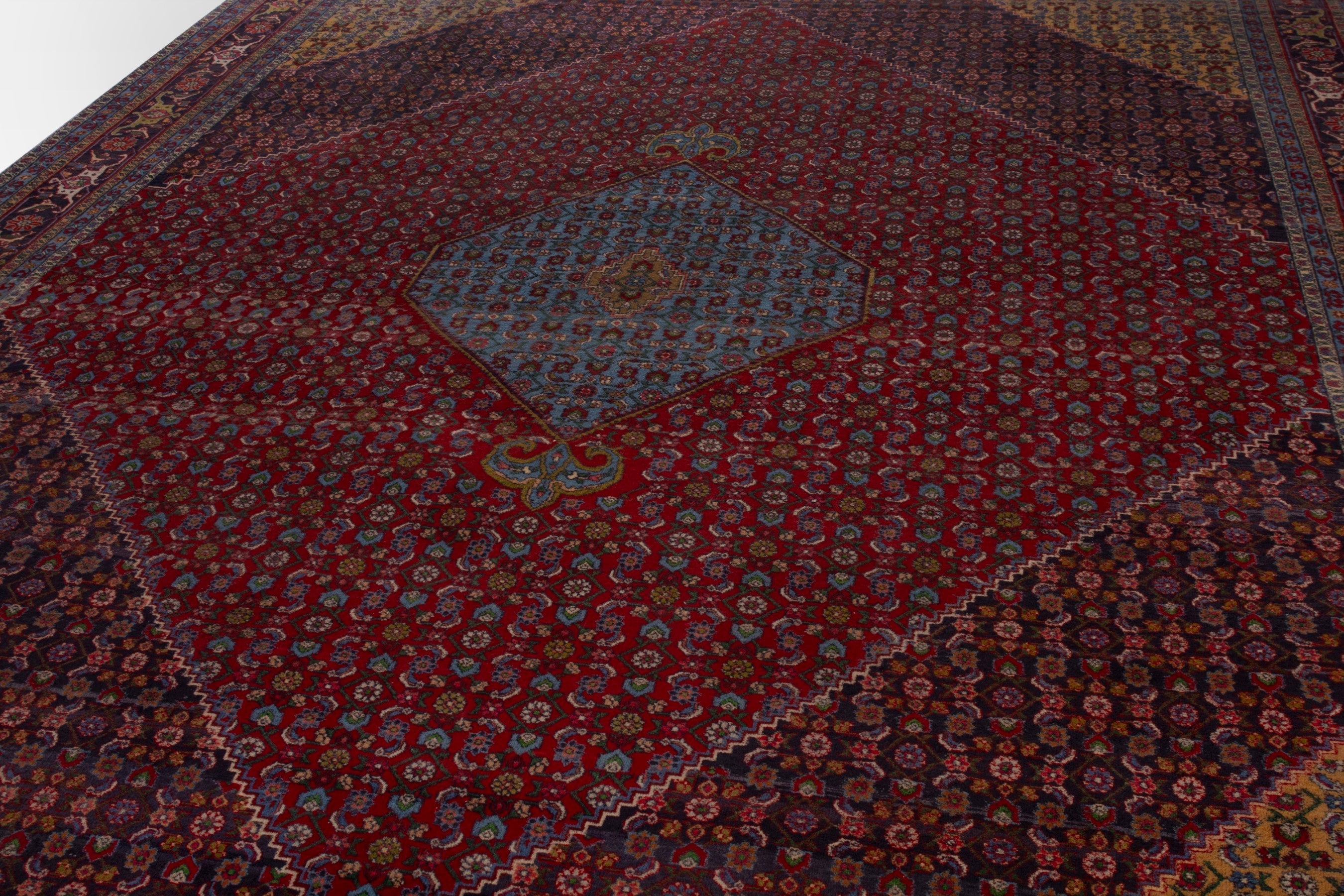 Persian Bijar oversized rug in burgundy and rust, view 5 of 21