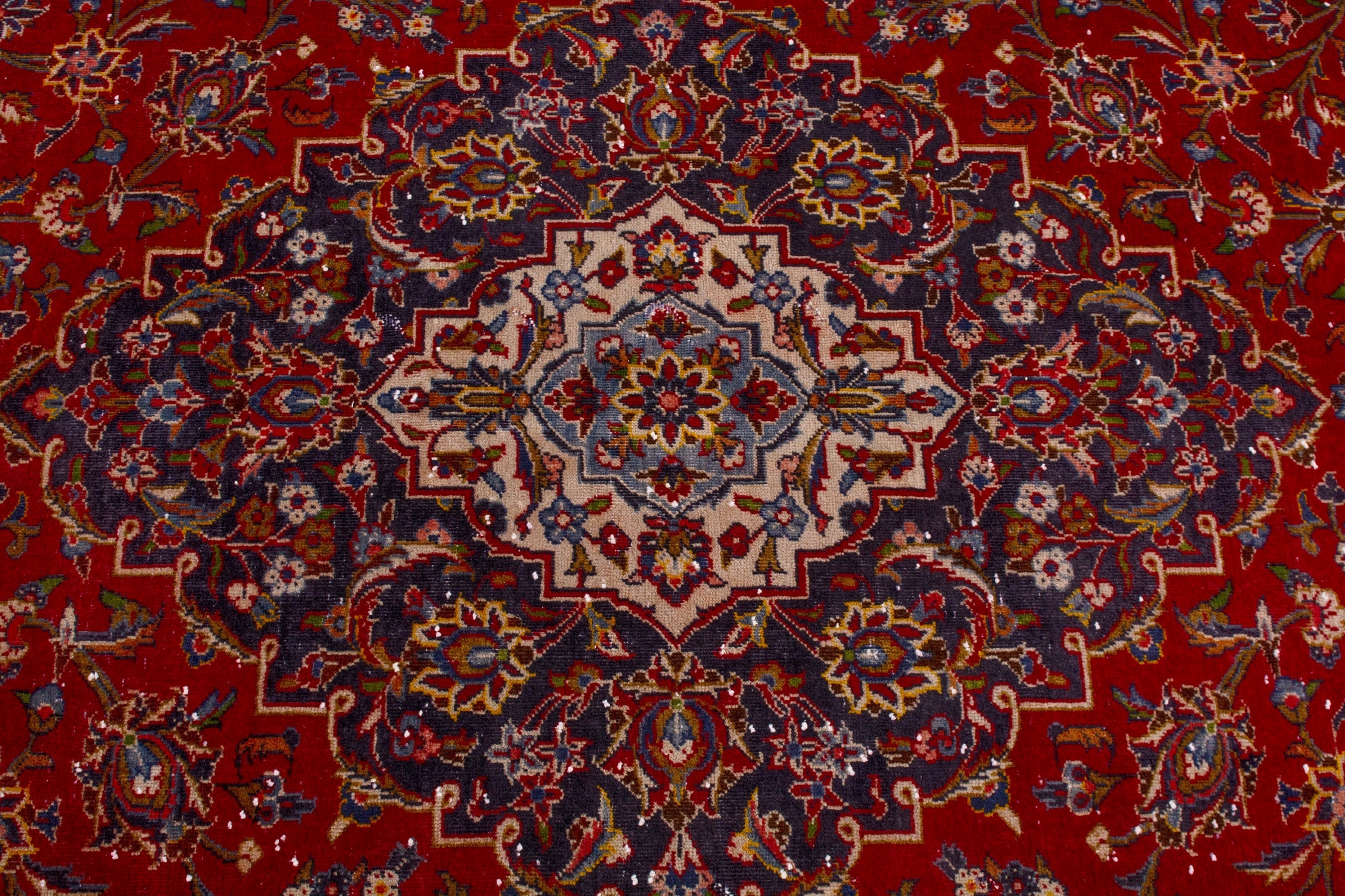 Persian Kashan oversized rug in deep red and burgundy, view 16 of 25