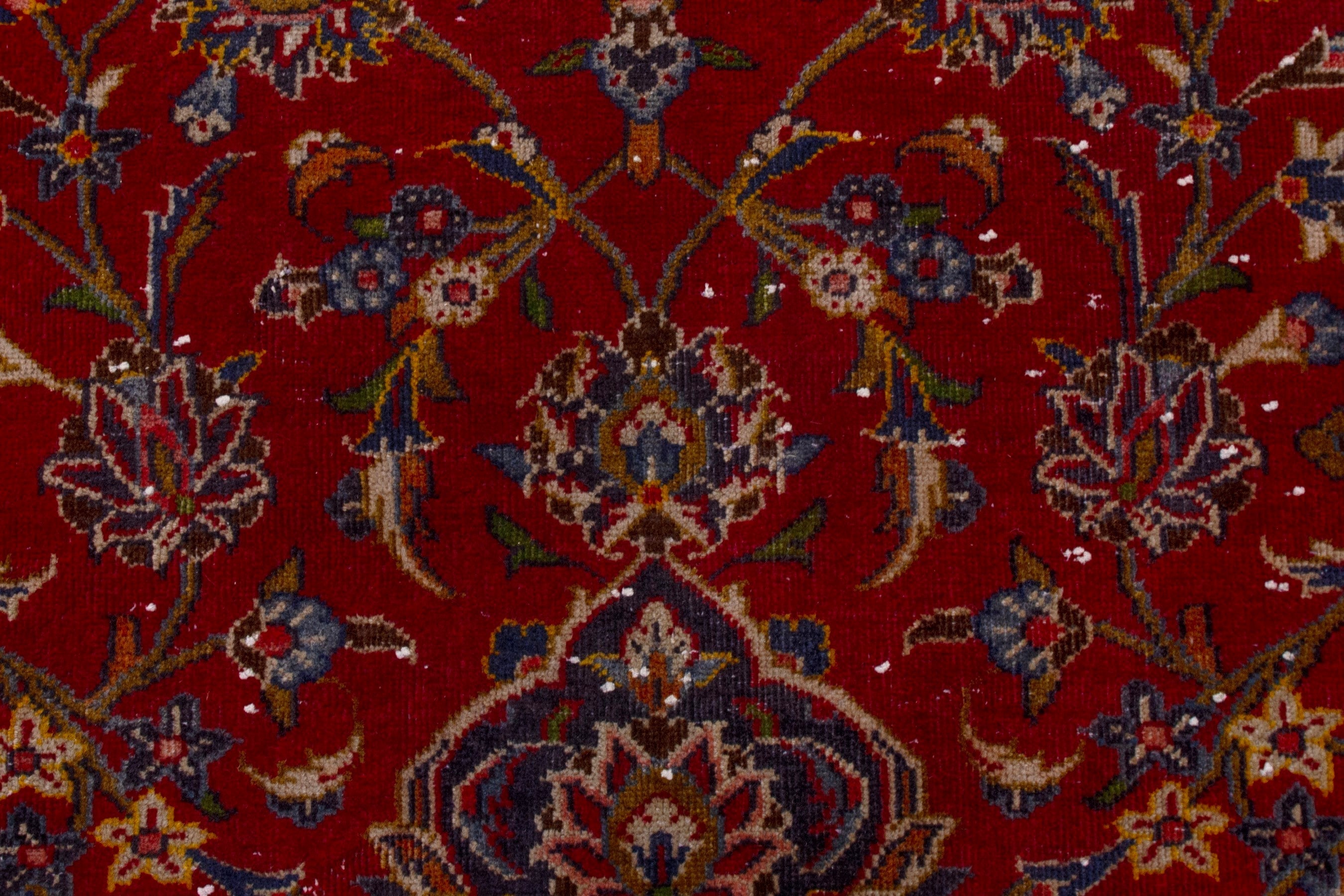 Persian Kashan oversized rug in deep red and burgundy, view 18 of 25