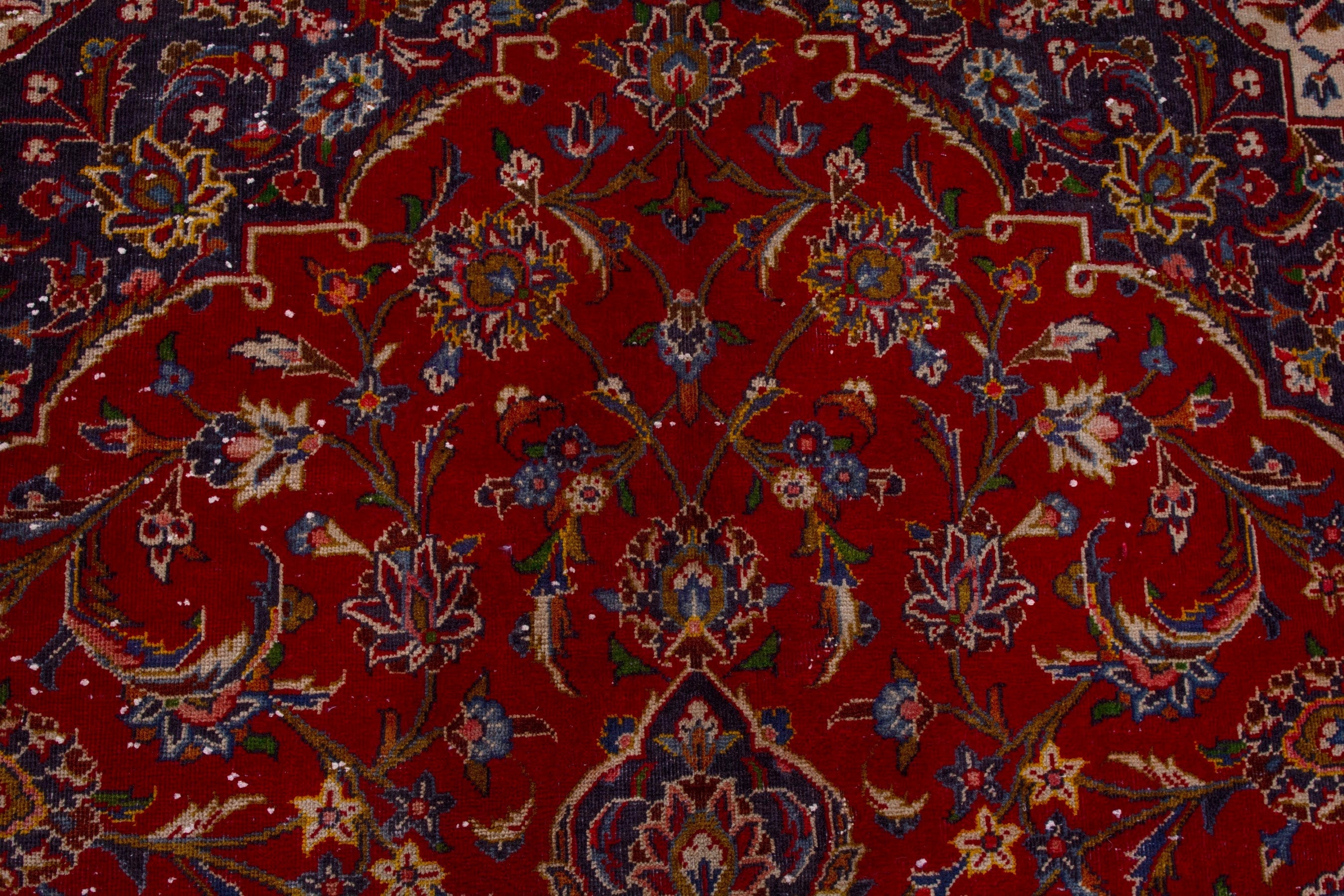 Persian Kashan oversized rug in deep red and burgundy, view 19 of 25