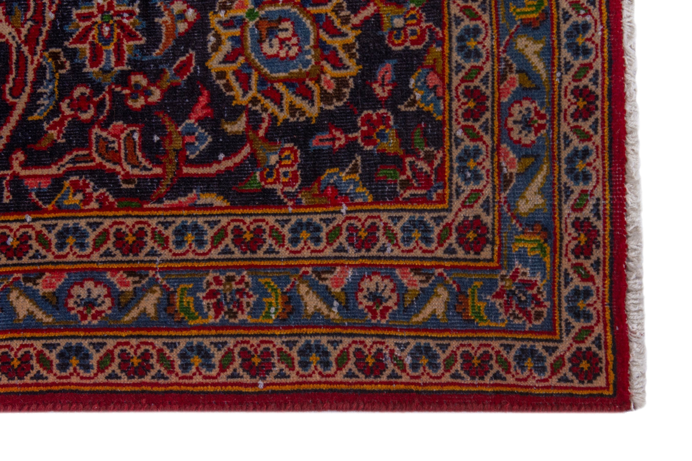 Persian Kashan oversized rug in deep red and burgundy, view 10 of 25