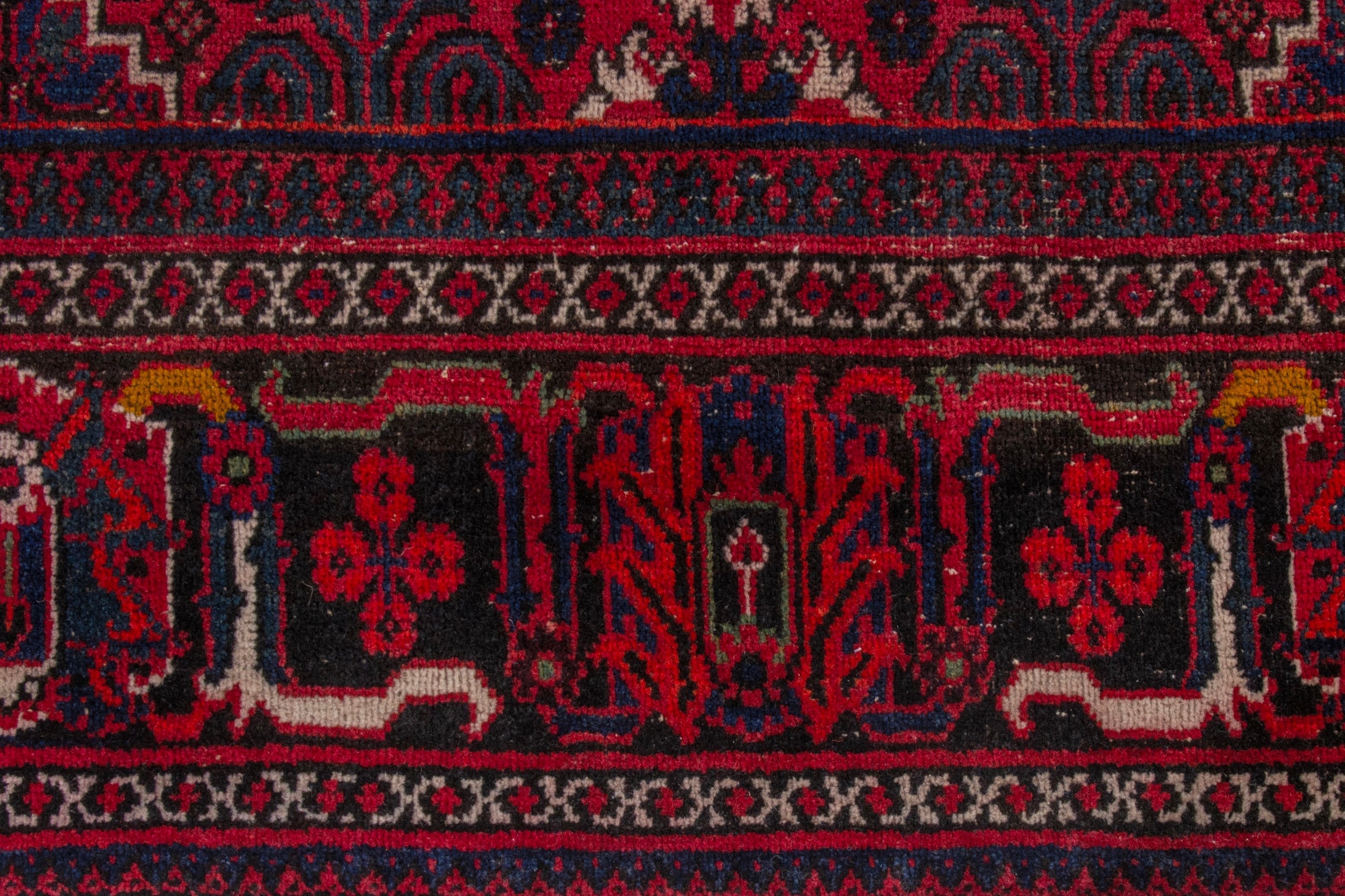 Persian Joshaghan oversized rug in burgundy and deep red, view 11 of 22