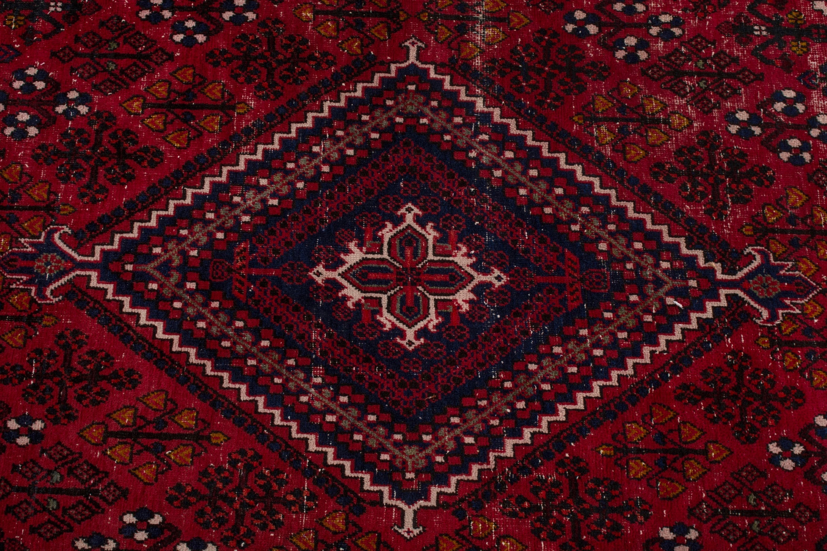 Persian Joshaghan oversized rug in burgundy and deep red, view 13 of 22