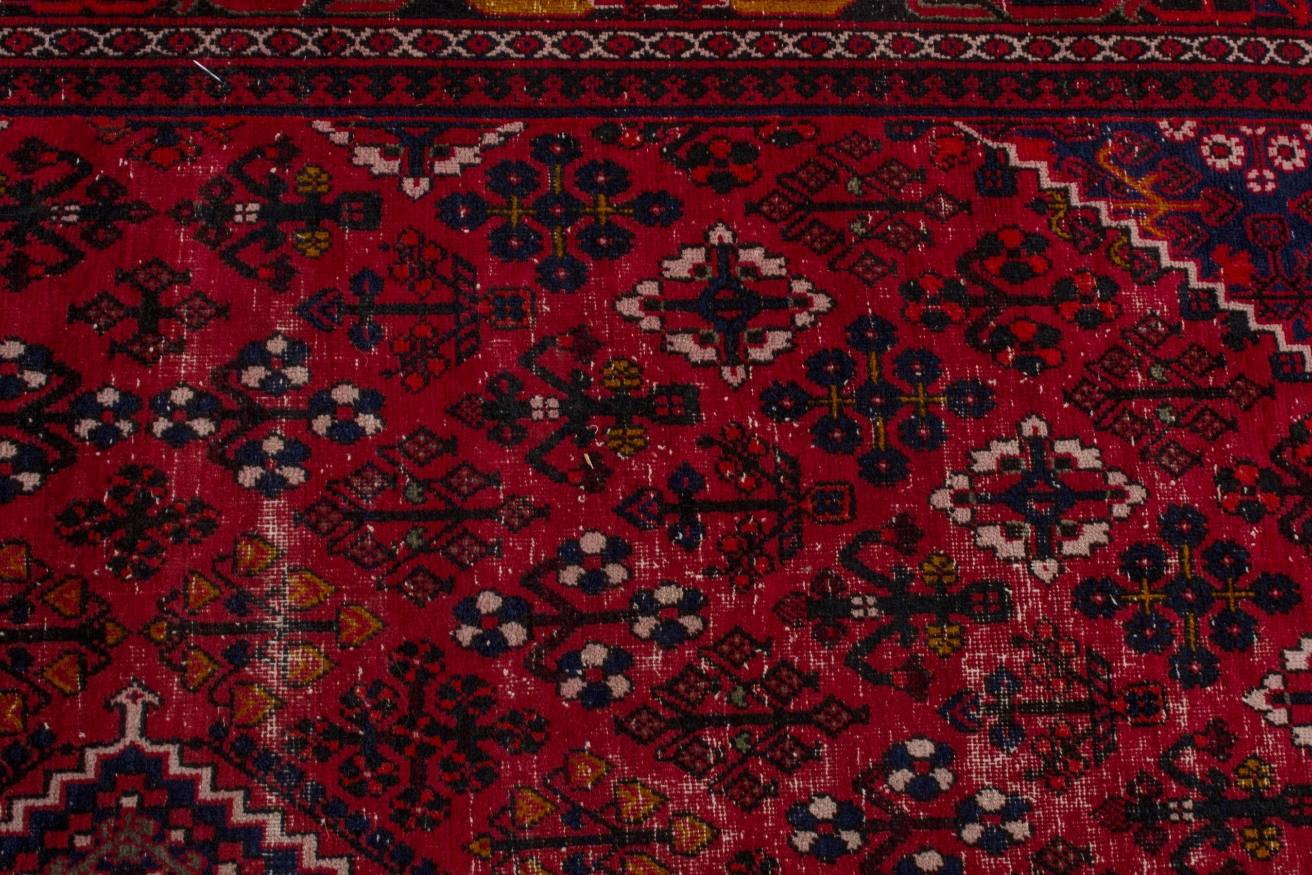 Persian Joshaghan oversized rug in burgundy and deep red, view 14 of 22