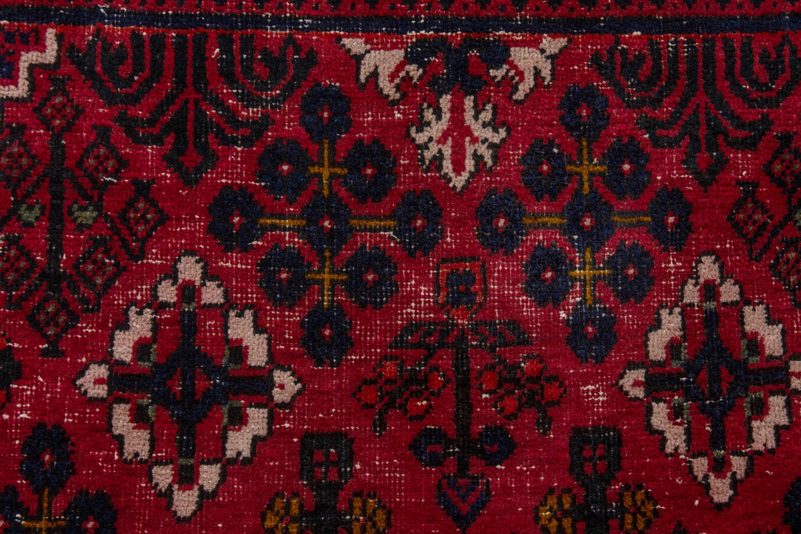 Persian Joshaghan oversized rug in burgundy and deep red, view 15 of 22