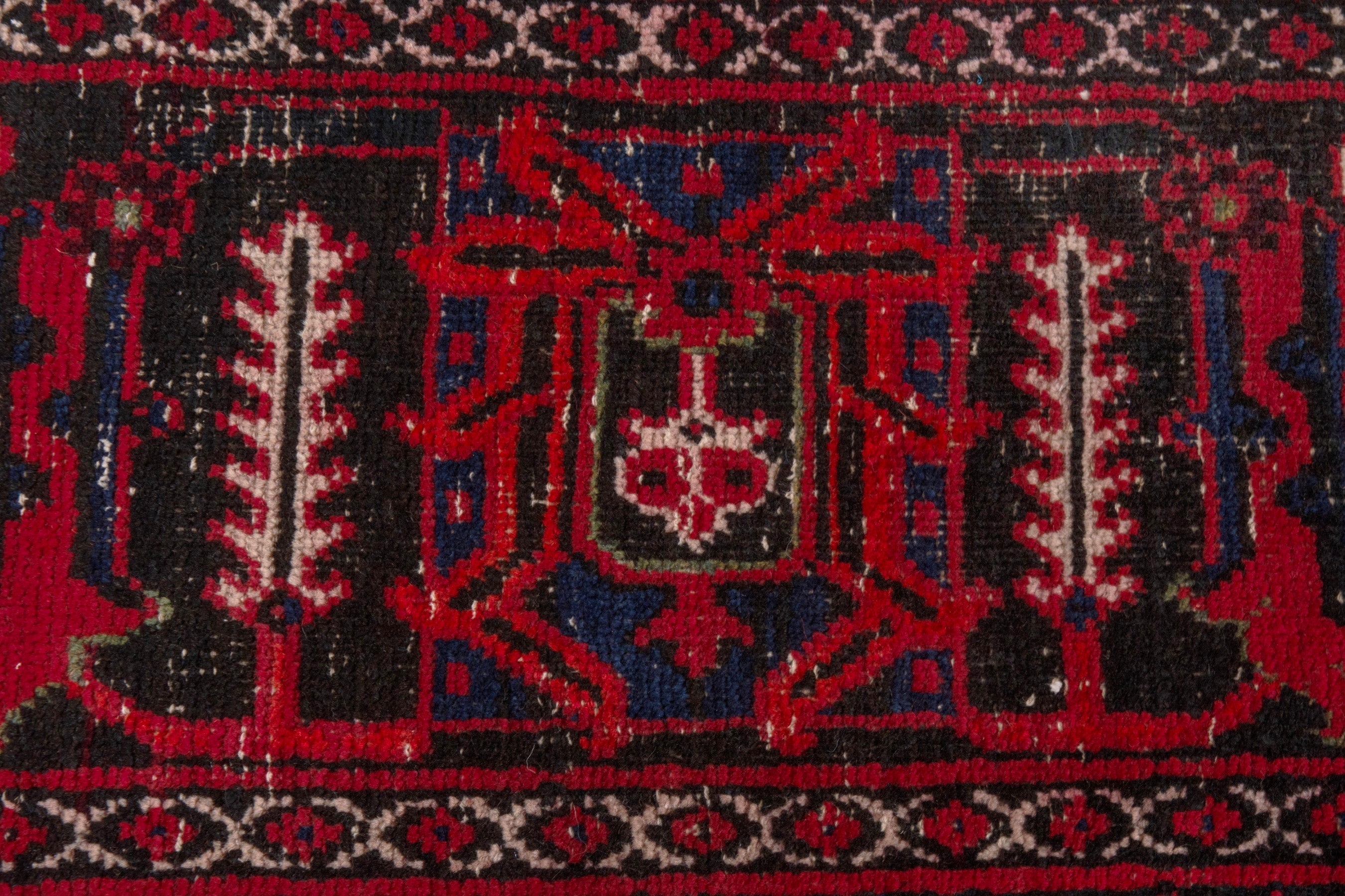 Persian Joshaghan oversized rug in burgundy and deep red, view 16 of 22