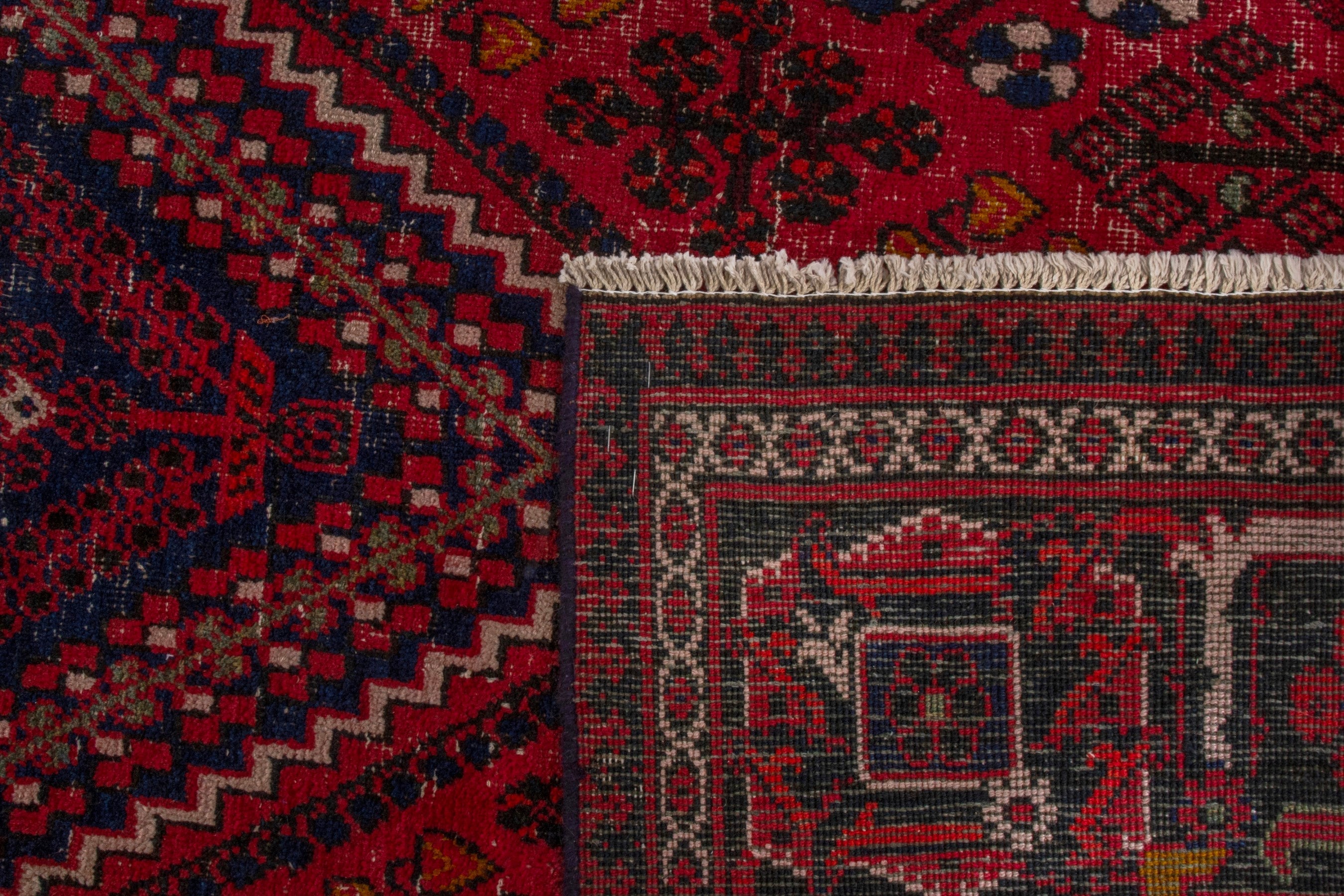Persian Joshaghan oversized rug in burgundy and deep red, view 22 of 22