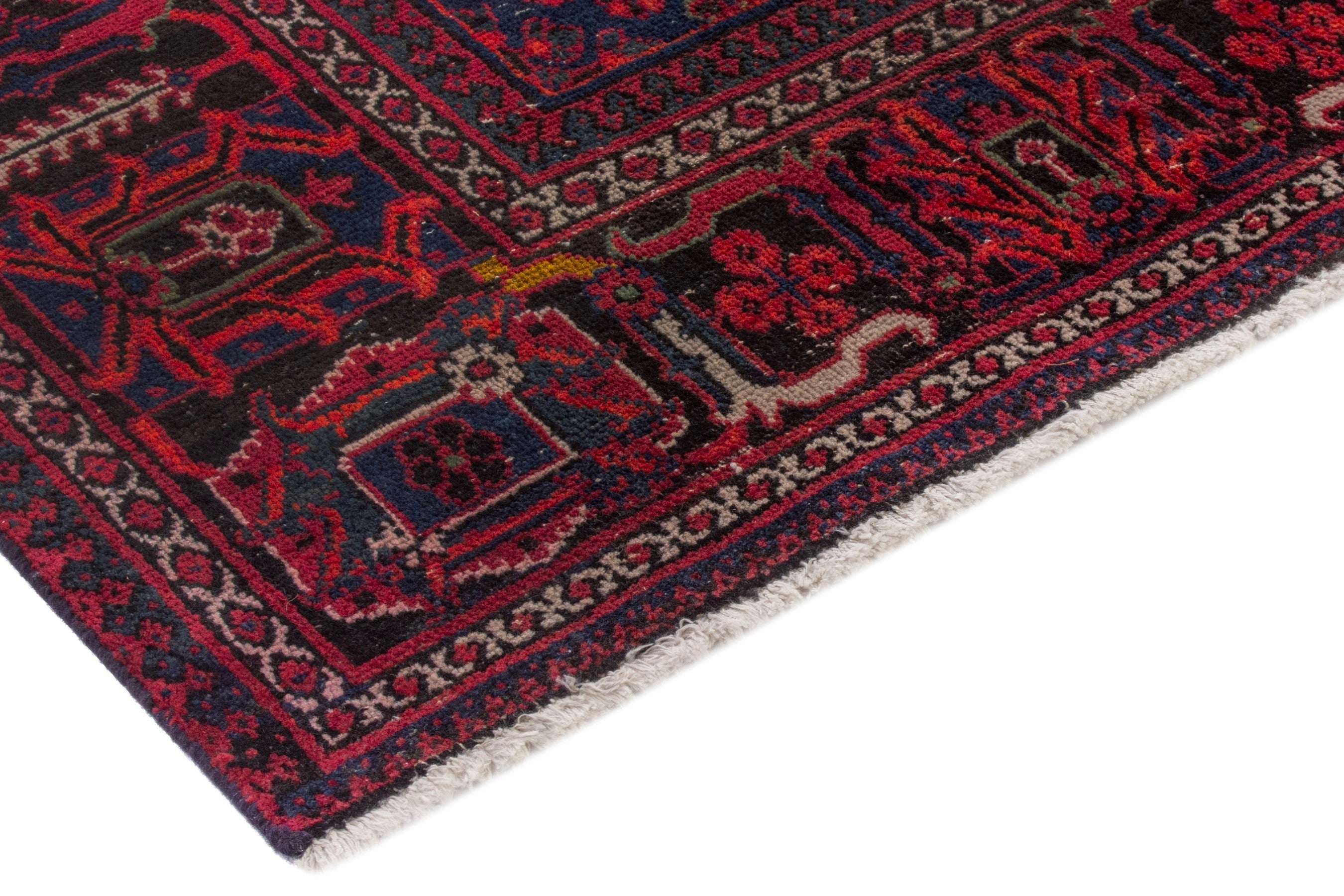 Persian Joshaghan oversized rug in burgundy and deep red, view 5 of 22