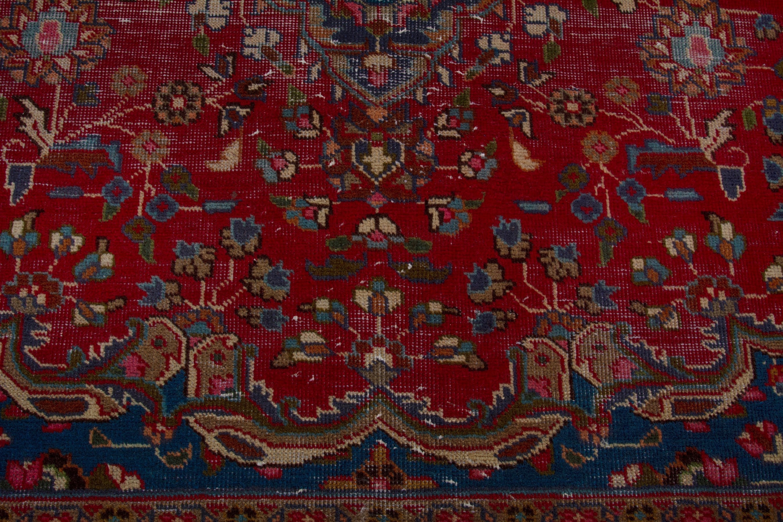 Persian Sabzevar oversized rug in deep red and burgundy, view 12 of 18