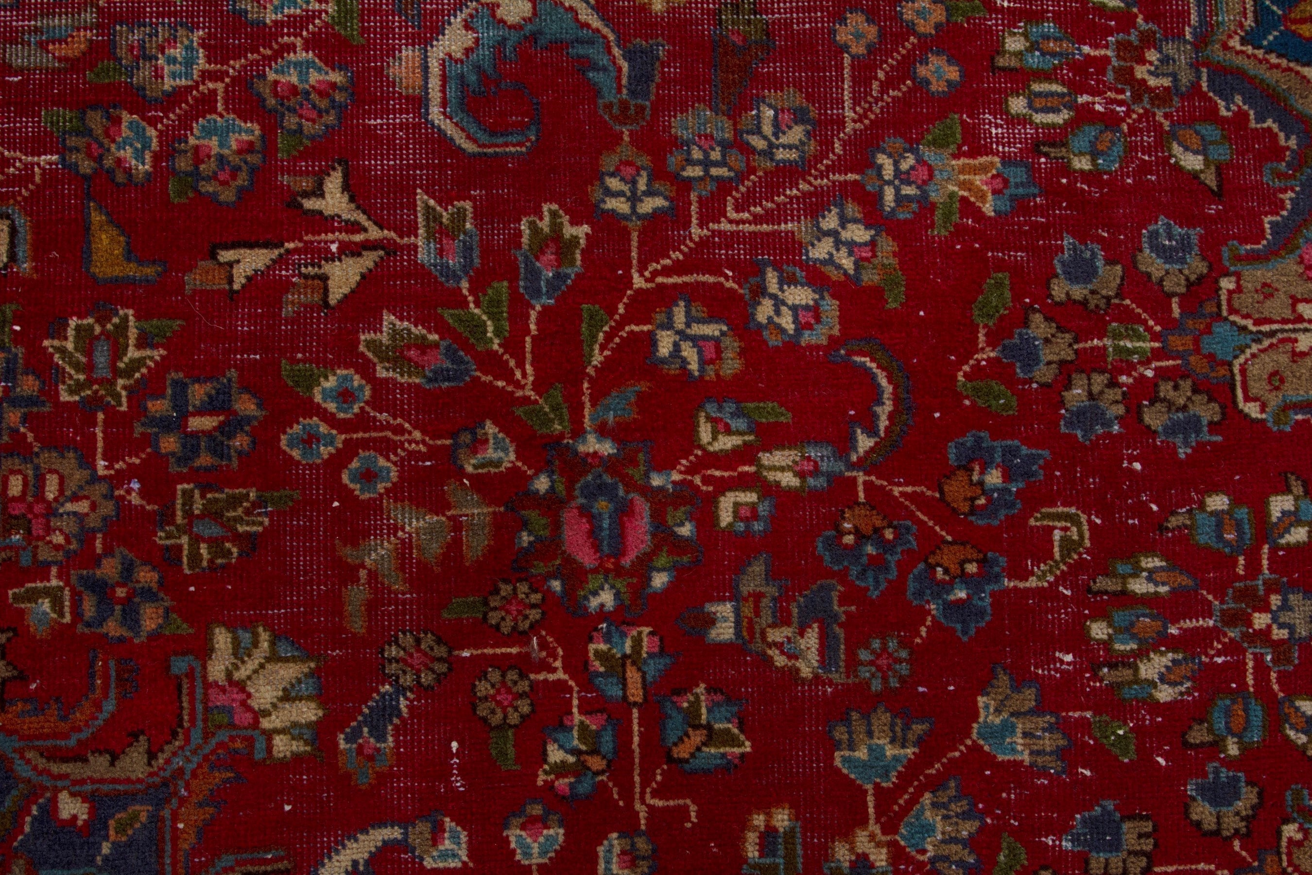 Persian Sabzevar oversized rug in deep red and burgundy, view 13 of 18