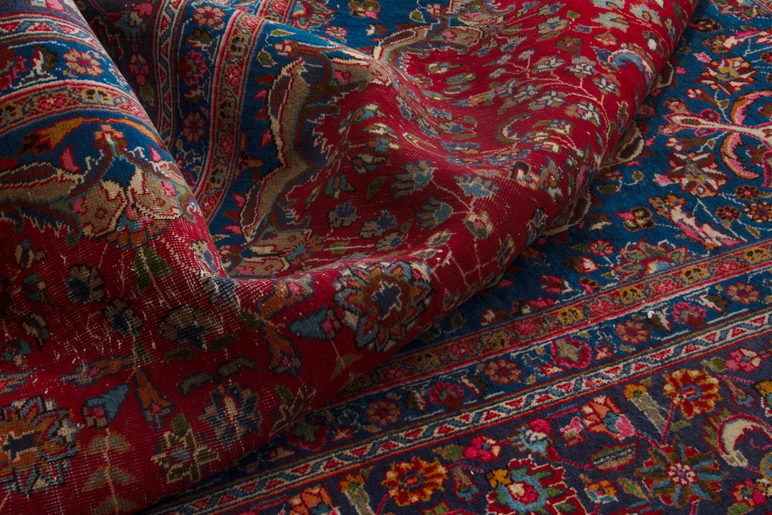 Persian Sabzevar oversized rug in deep red and burgundy, view 15 of 18