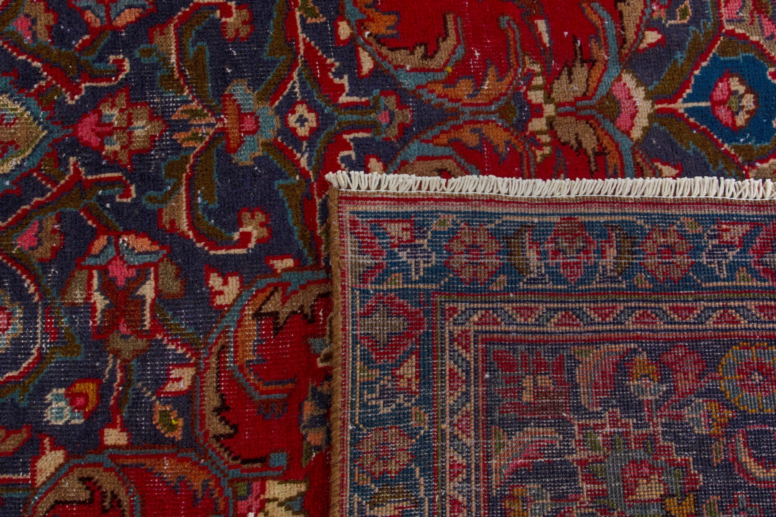 Persian Sabzevar oversized rug in deep red and burgundy, view 18 of 18