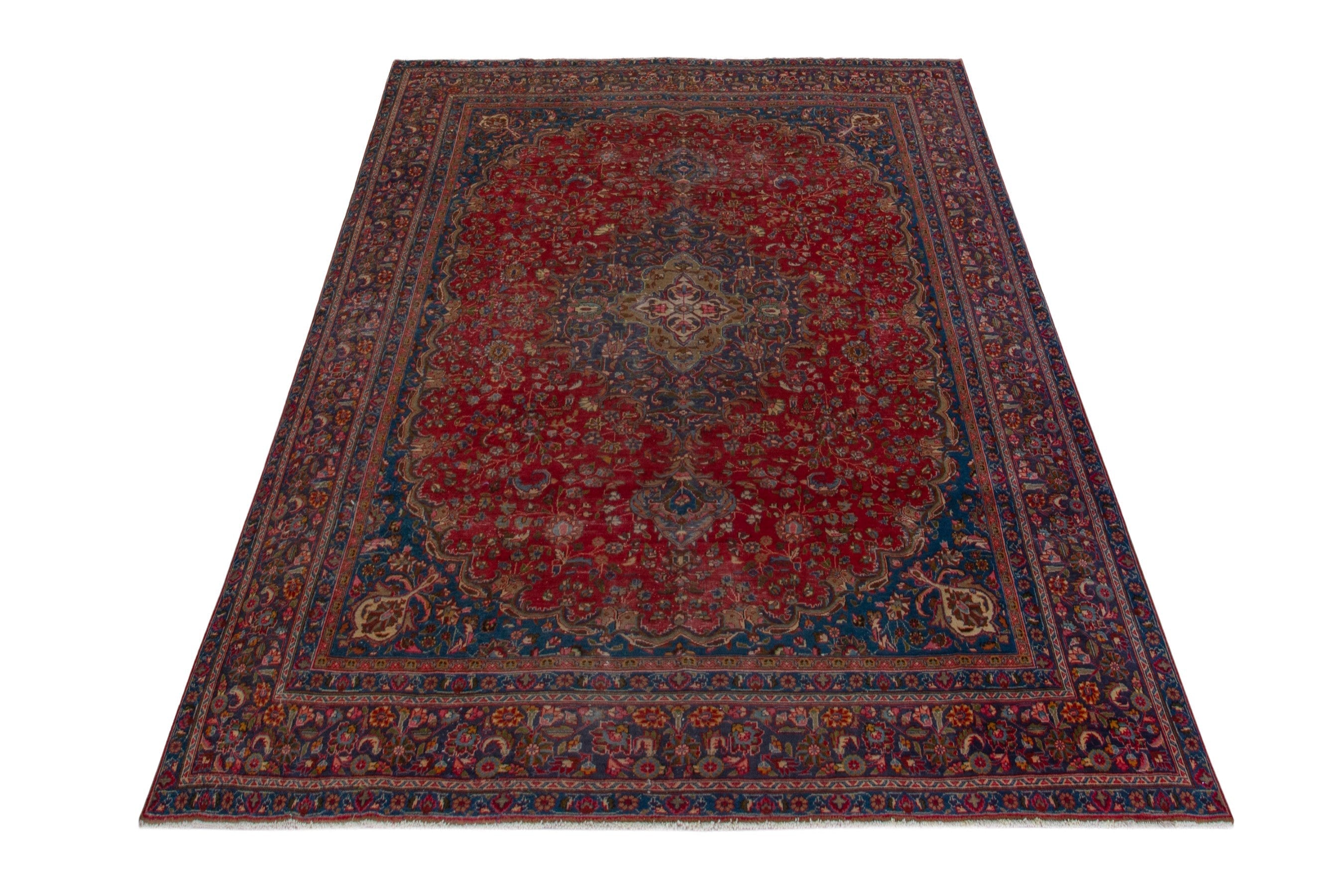 Persian Sabzevar oversized rug in deep red and burgundy, view 2 of 18