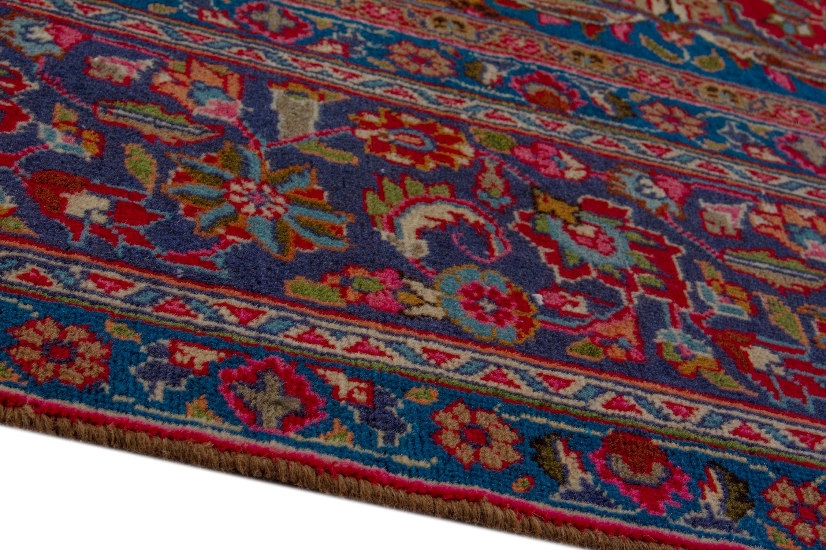 Persian Sabzevar oversized rug in deep red and burgundy, view 6 of 18