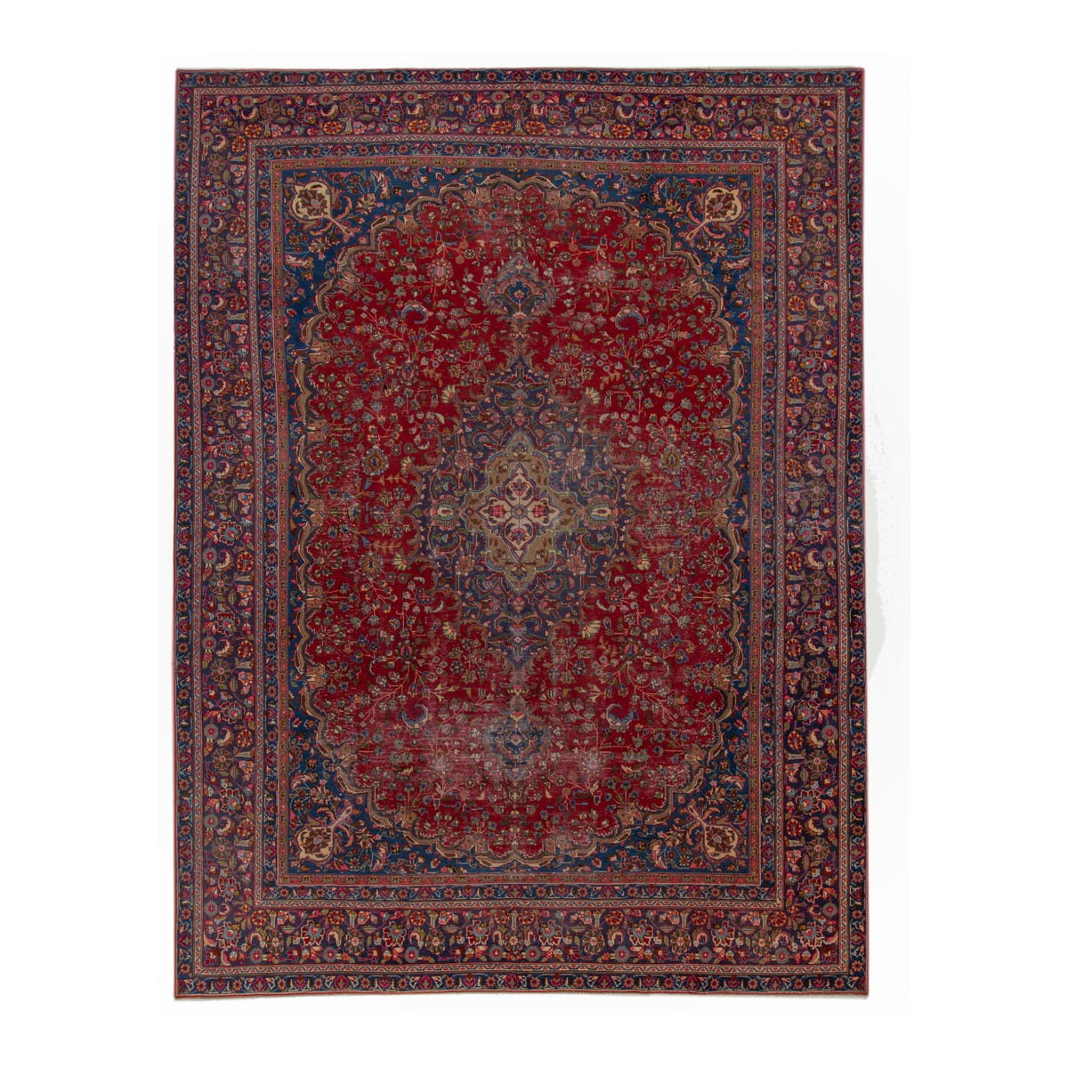 Persian Sabzevar oversized rug in deep red and burgundy, 9'6" x 12'6"