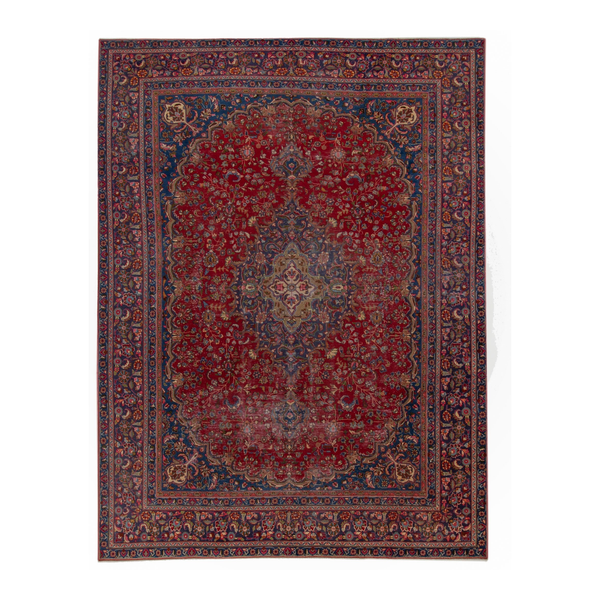 Persian Sabzevar oversized rug in deep red and burgundy, 9'6" x 12'6"