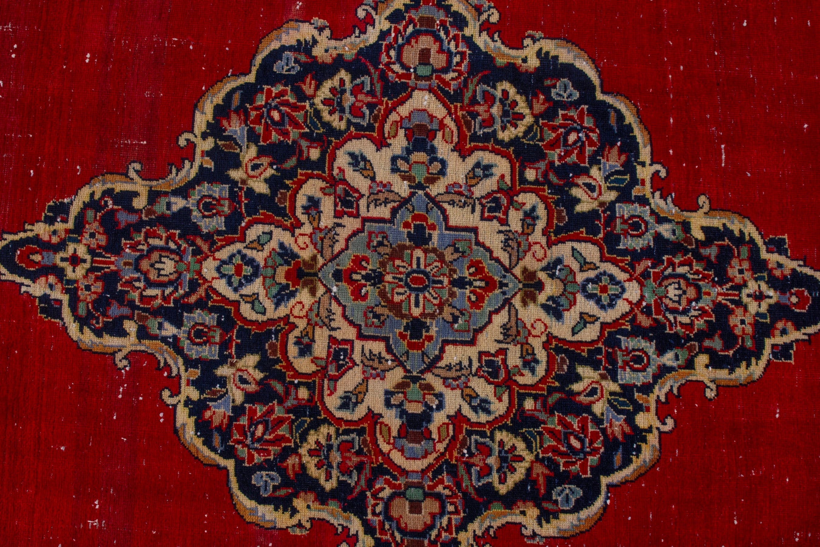 Persian Kashan oversized rug in deep red and burgundy, view 13 of 23
