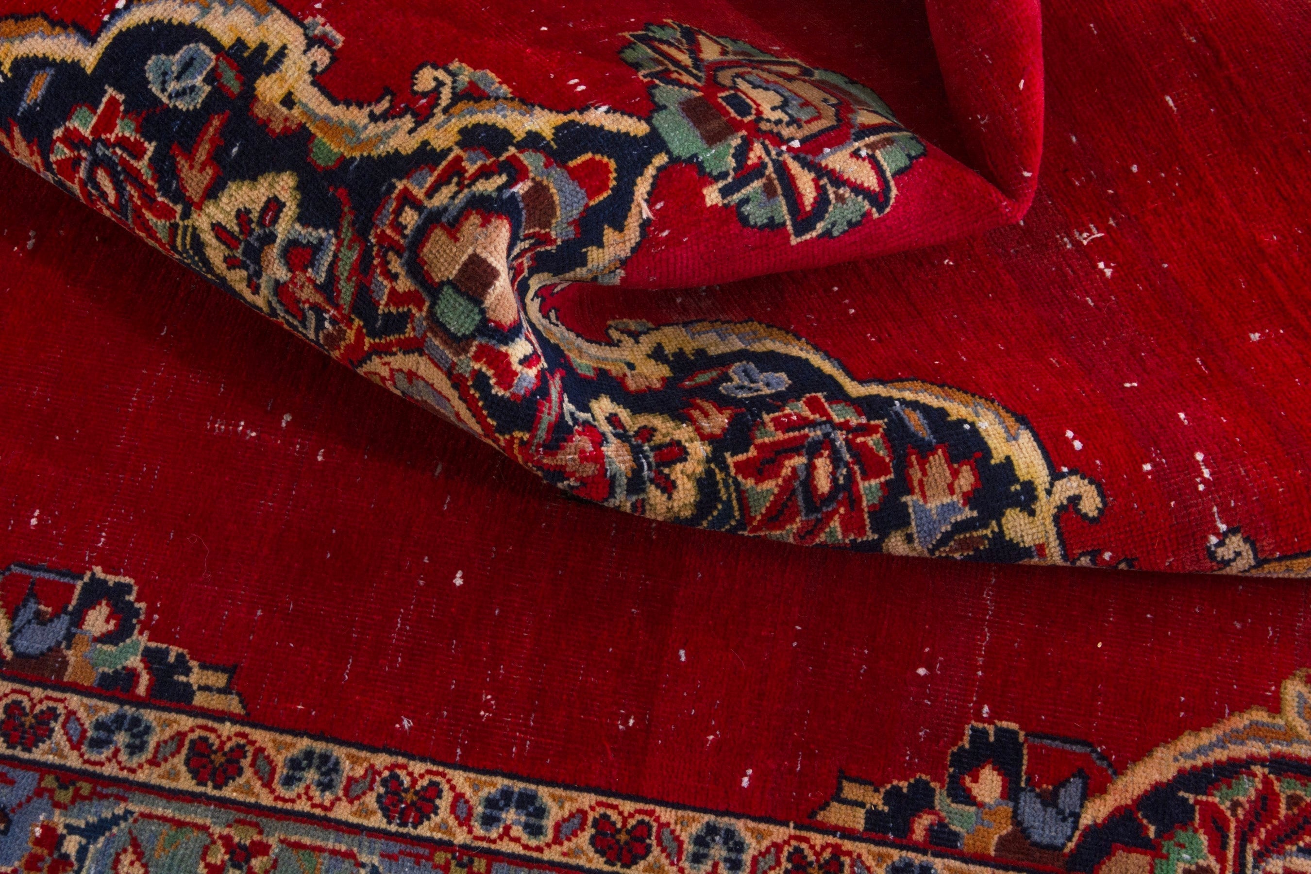 Persian Kashan oversized rug in deep red and burgundy, view 18 of 23