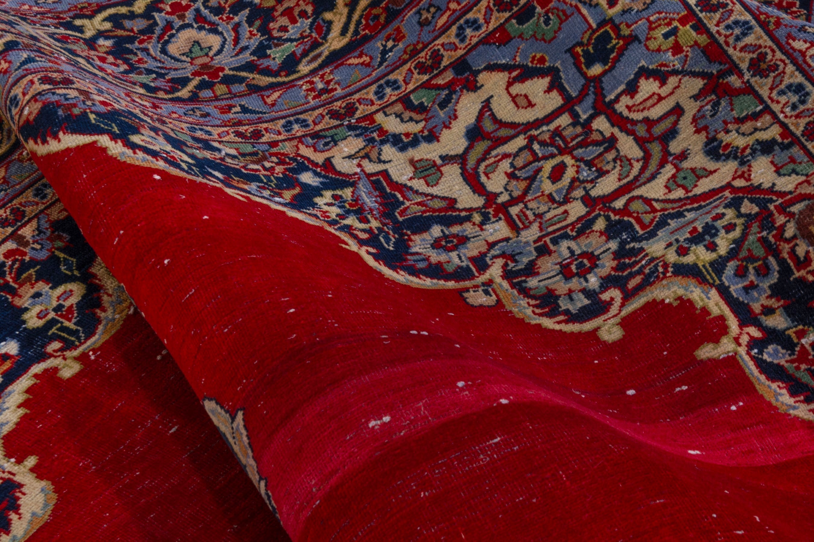 Persian Kashan oversized rug in deep red and burgundy, view 19 of 23