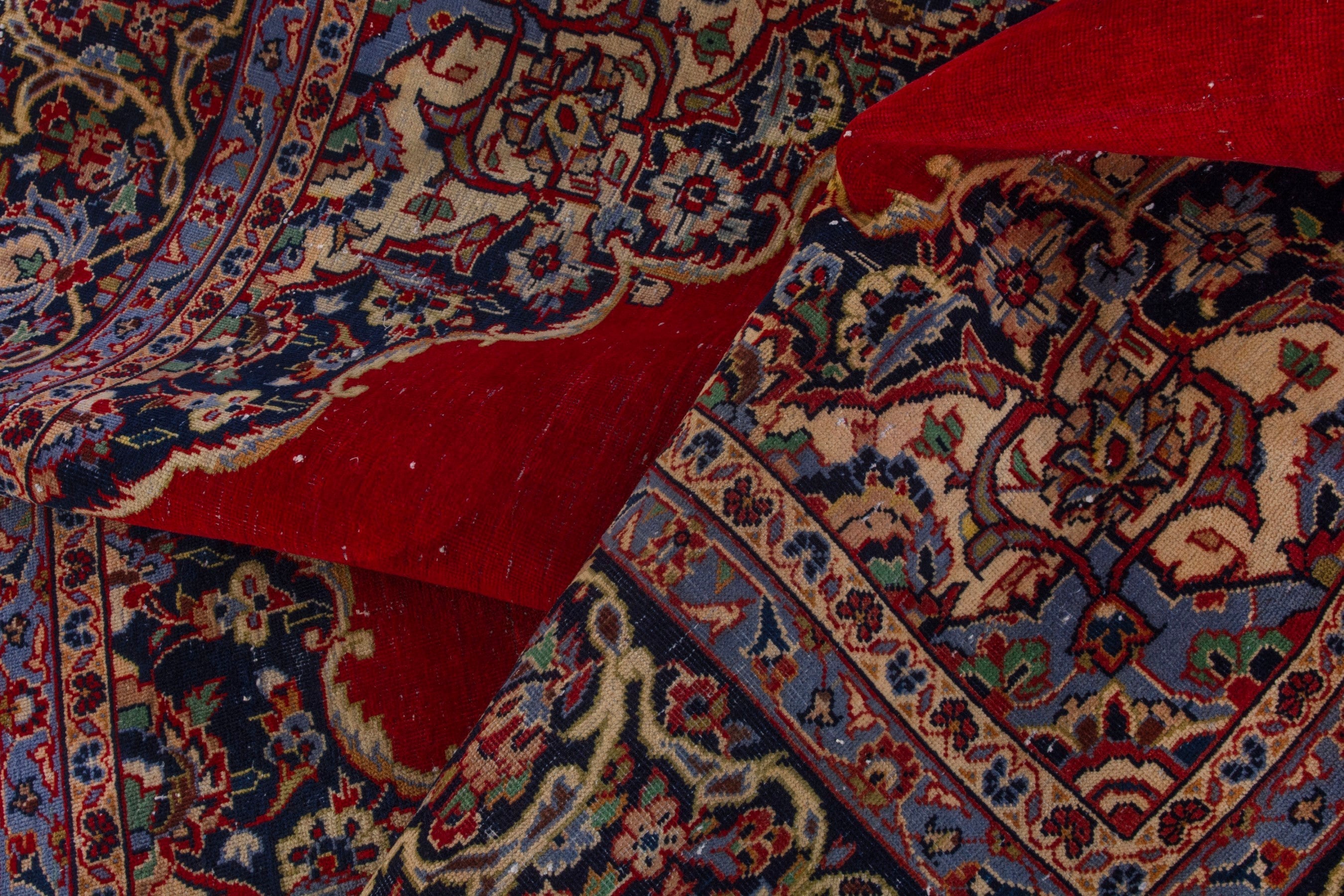 Persian Kashan oversized rug in deep red and burgundy, view 20 of 23