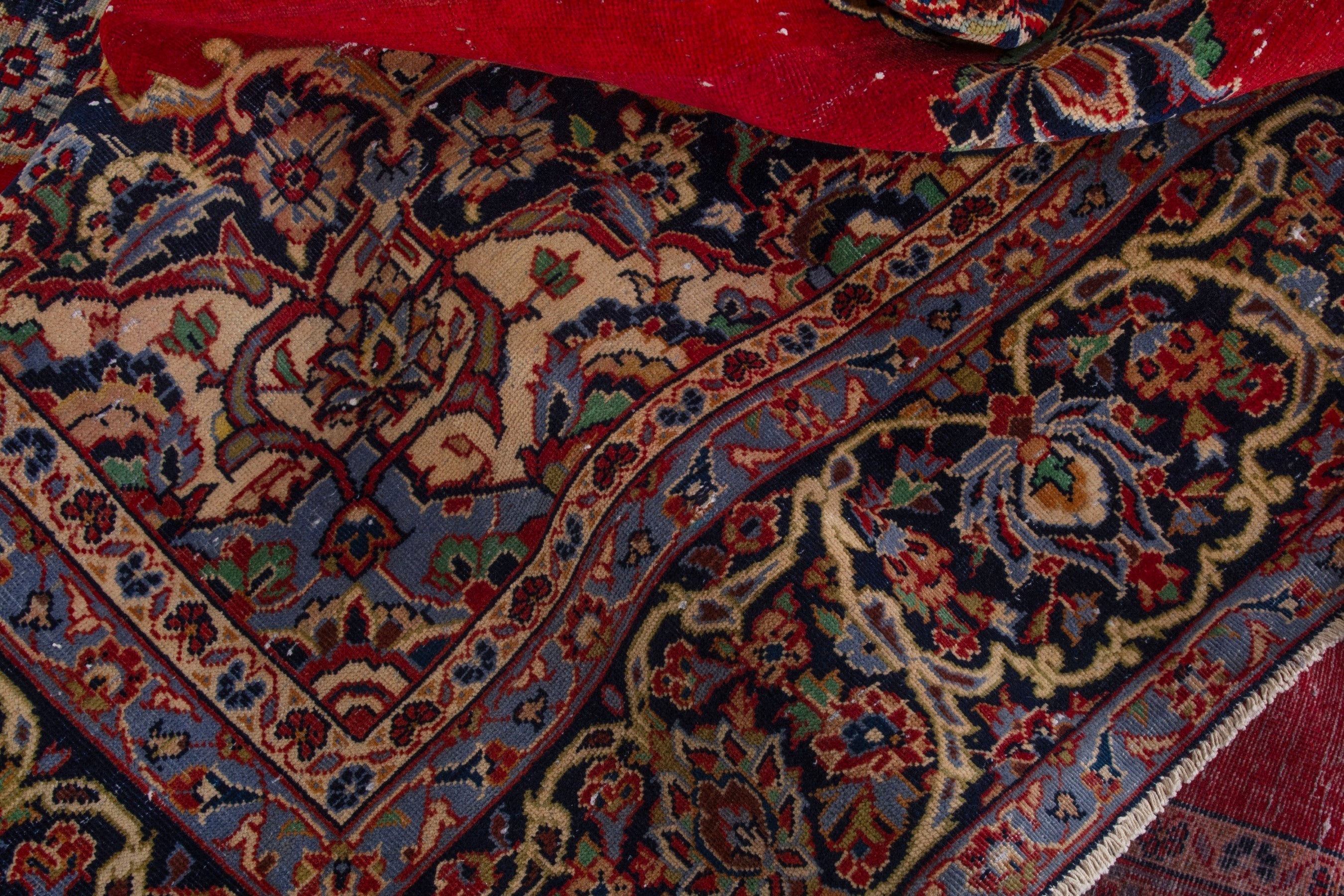 Persian Kashan oversized rug in deep red and burgundy, view 21 of 23