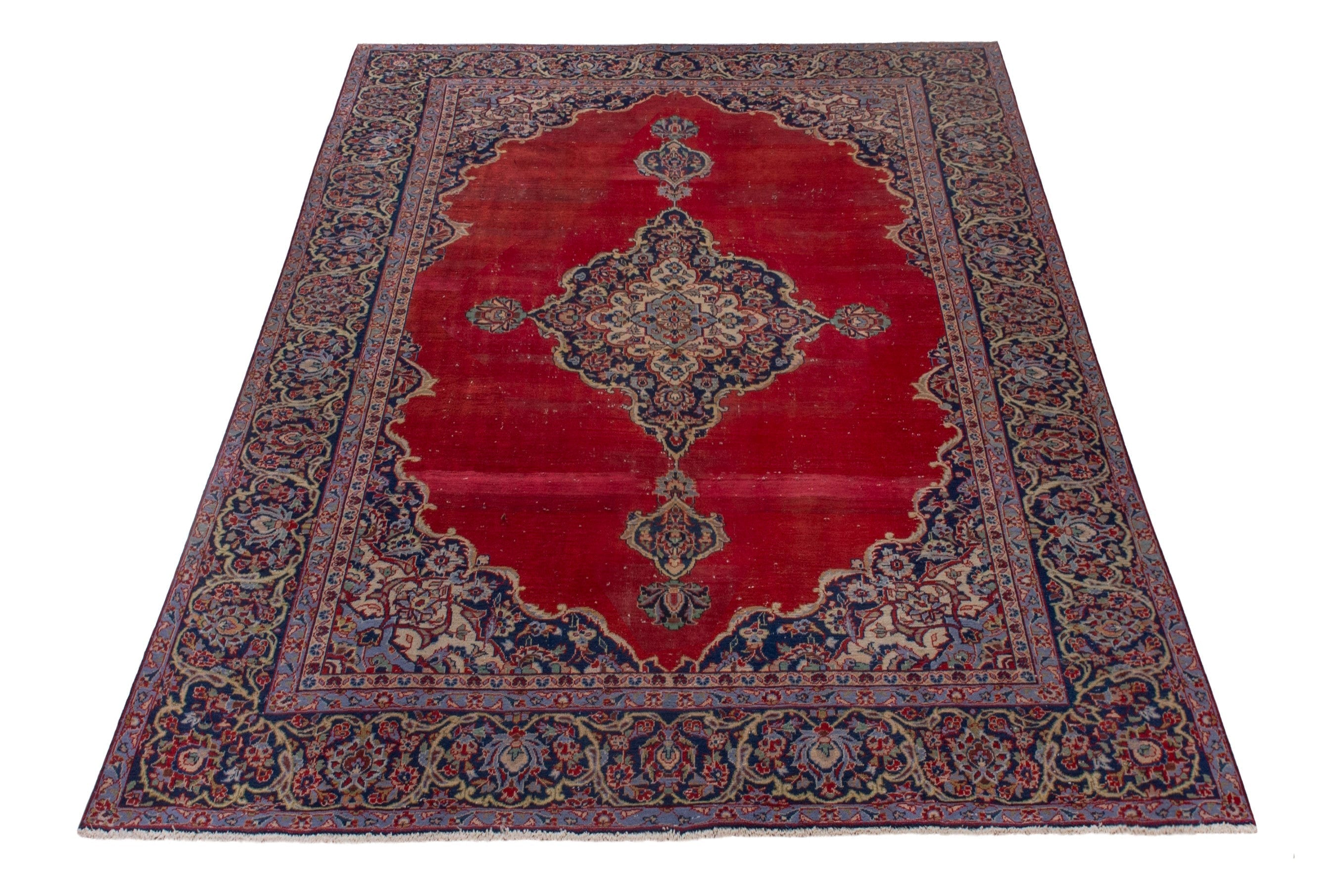 Persian Kashan oversized rug in deep red and burgundy, view 2 of 23