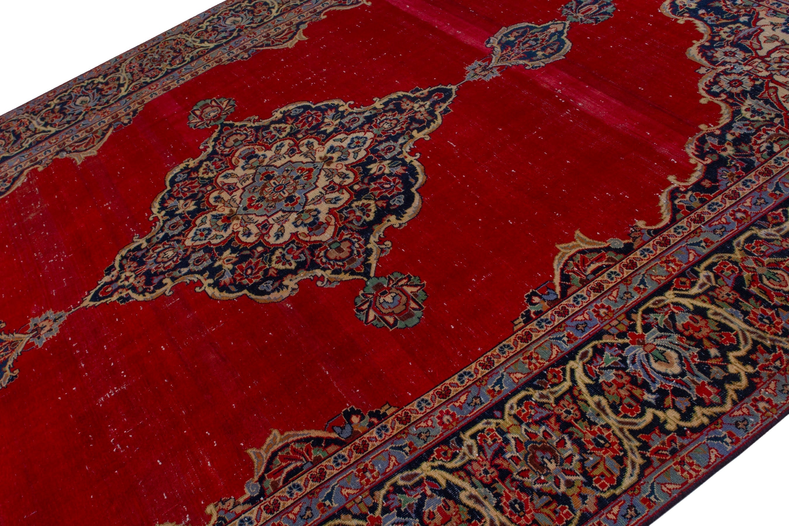 Persian Kashan oversized rug in deep red and burgundy, view 4 of 23