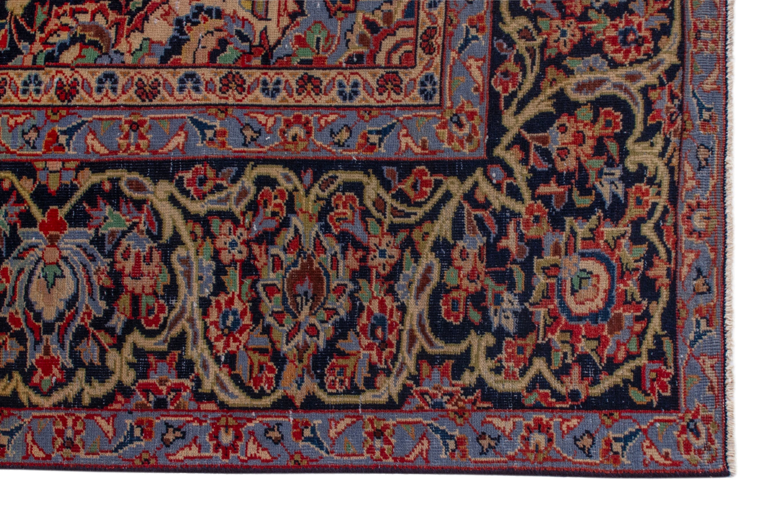 Persian Kashan oversized rug in deep red and burgundy, view 10 of 23