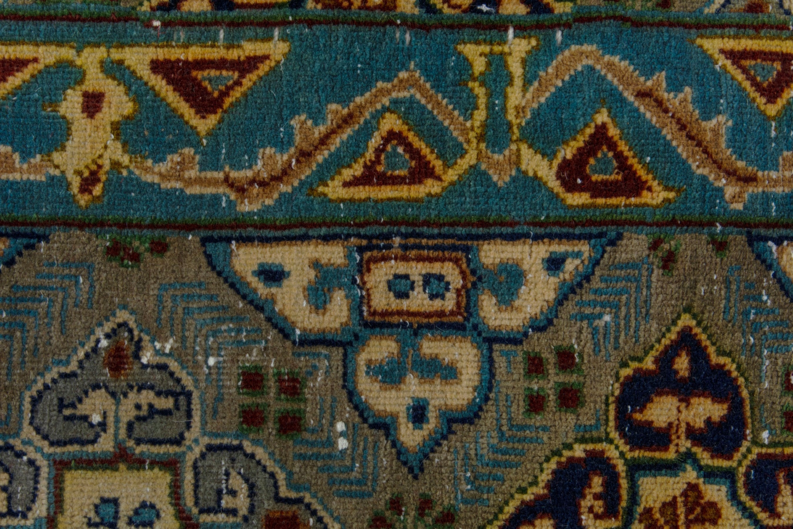 Persian Kashan oversized rug in charcoal and sage, view 12 of 19
