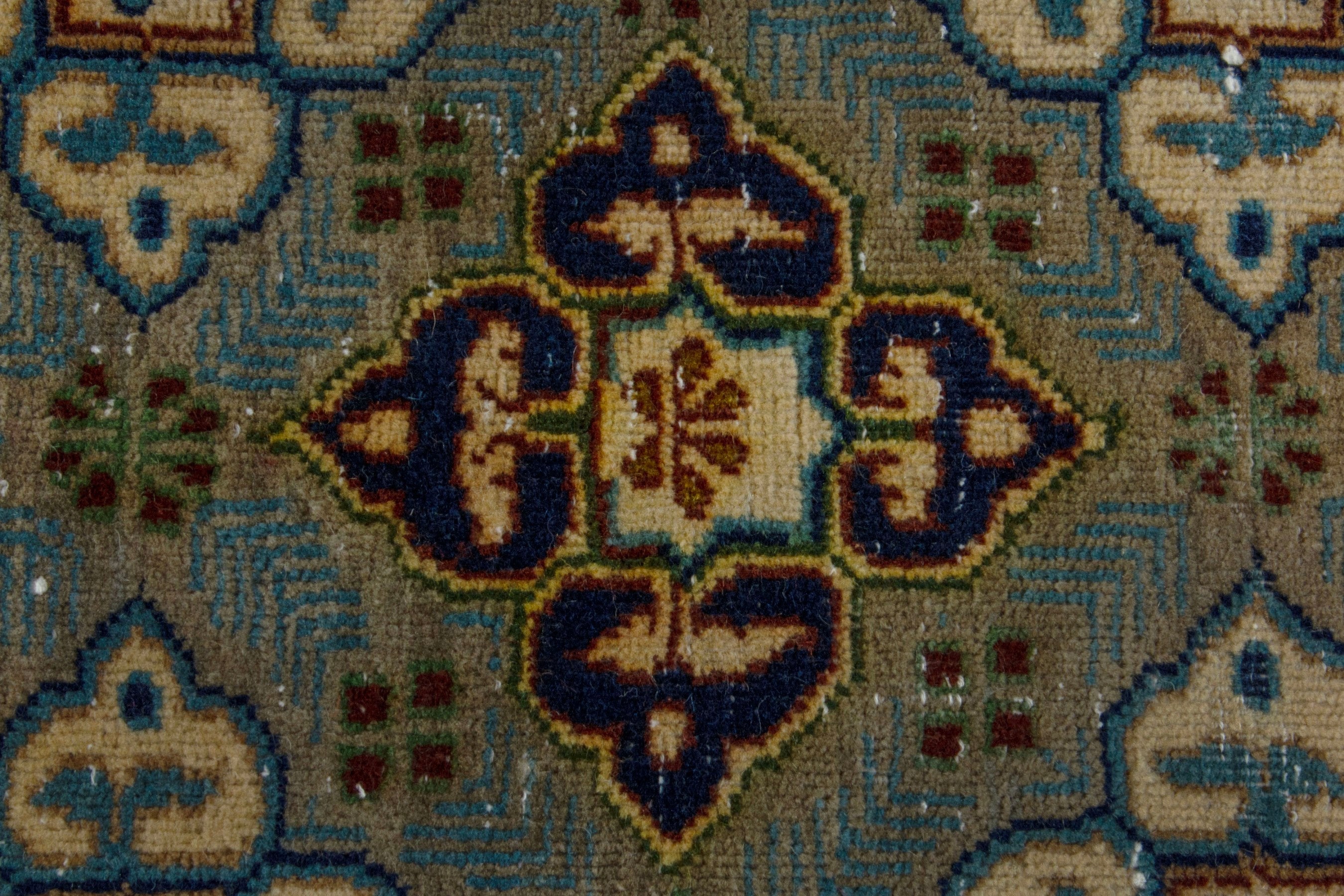 Persian Kashan oversized rug in charcoal and sage, view 13 of 19