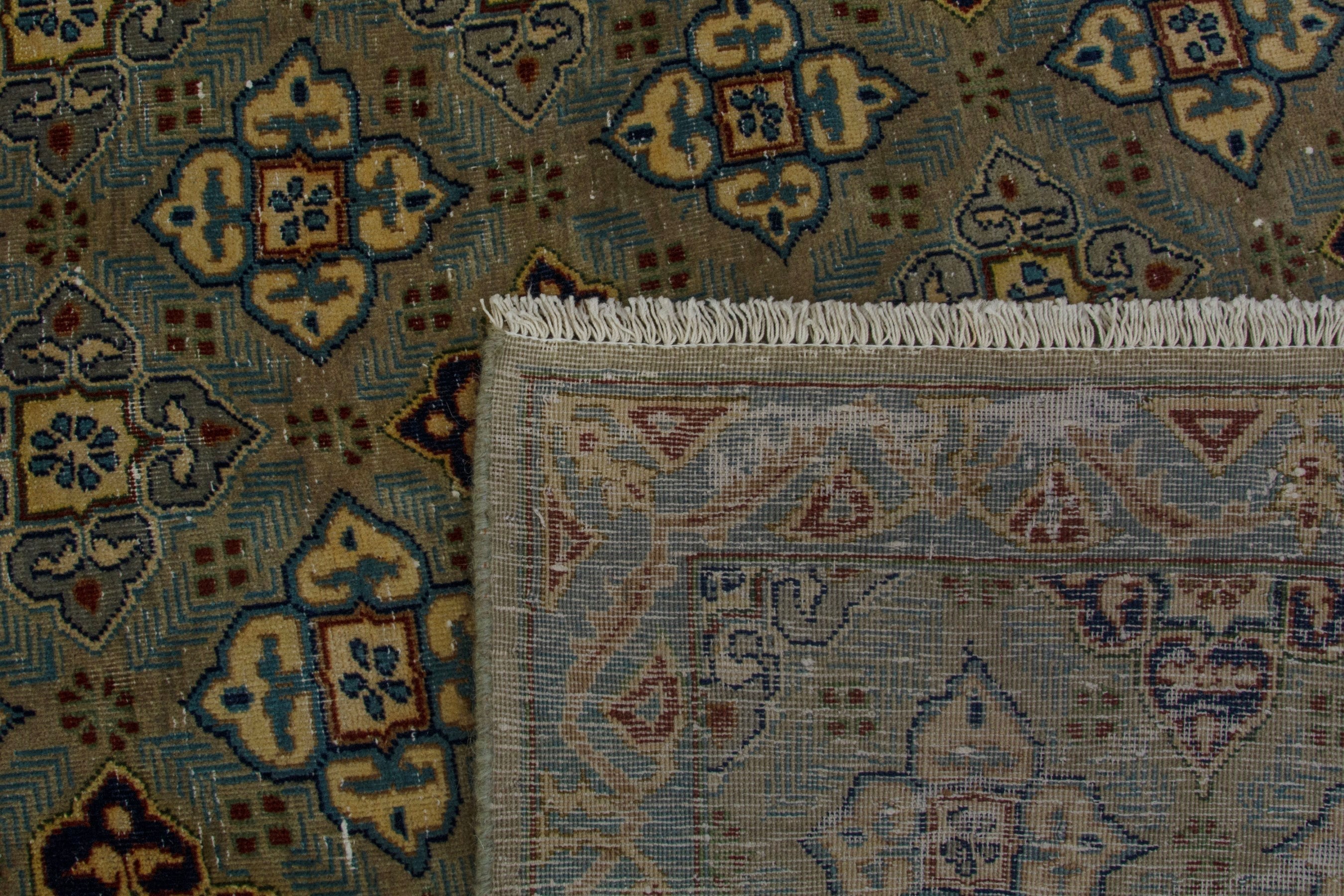 Persian Kashan oversized rug in charcoal and sage, view 19 of 19