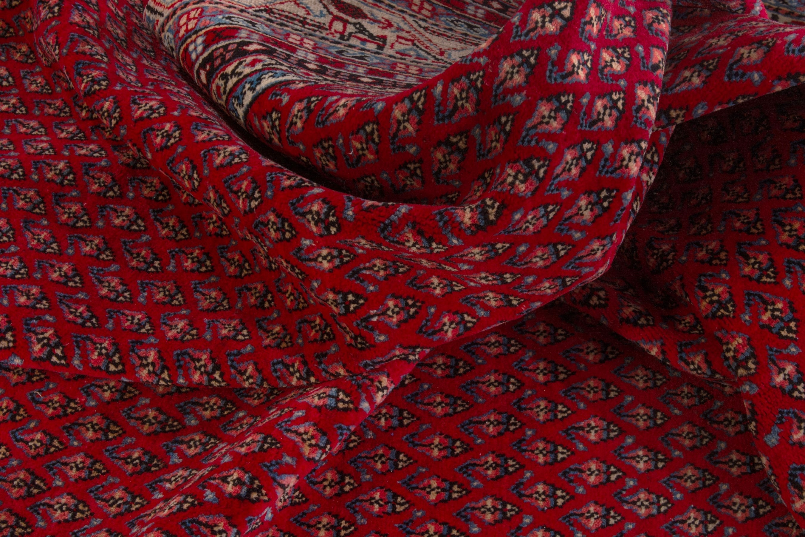 Persian Arak oversized rug in deep red and rust, view 18 of 20