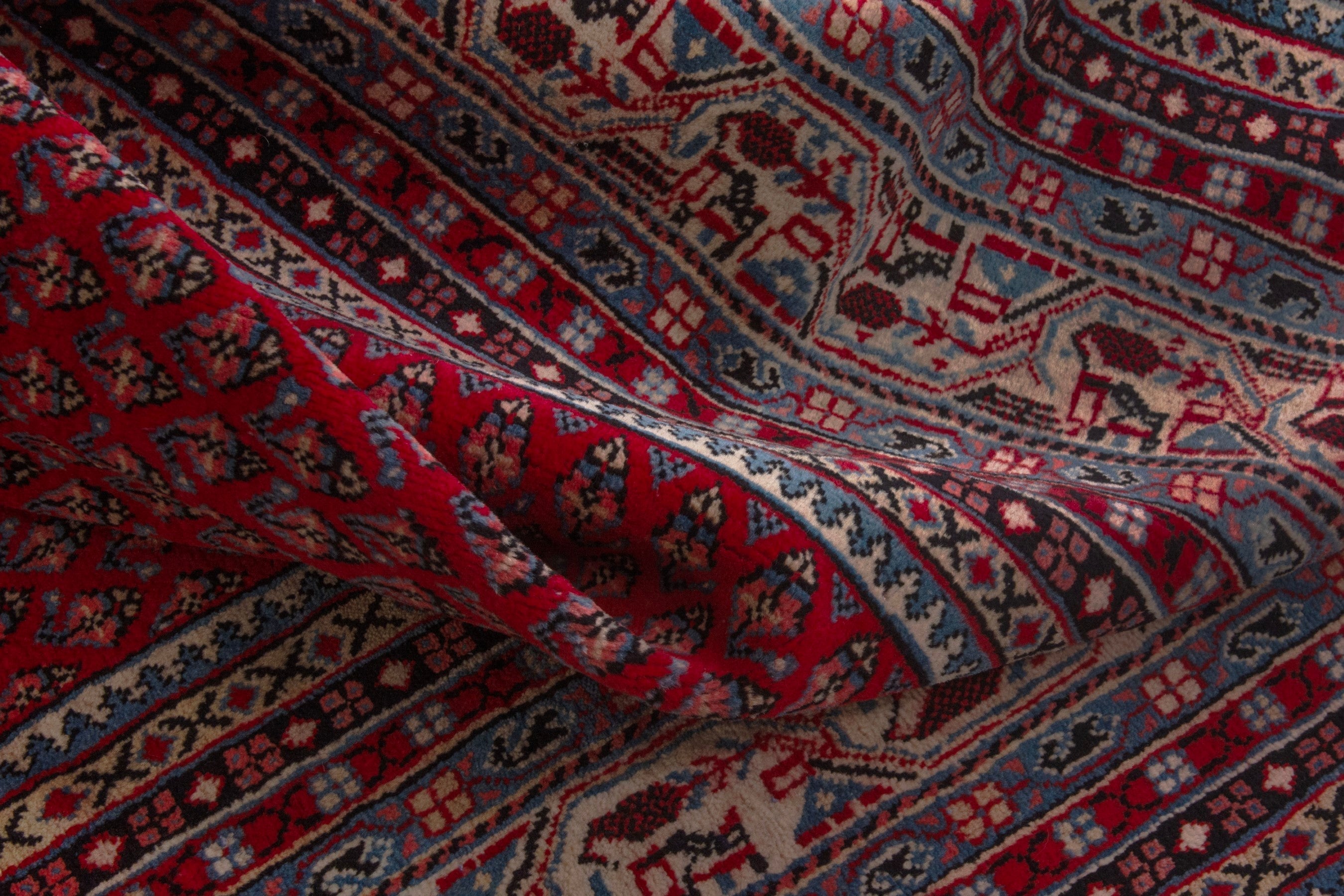 Persian Arak oversized rug in deep red and rust, view 19 of 20