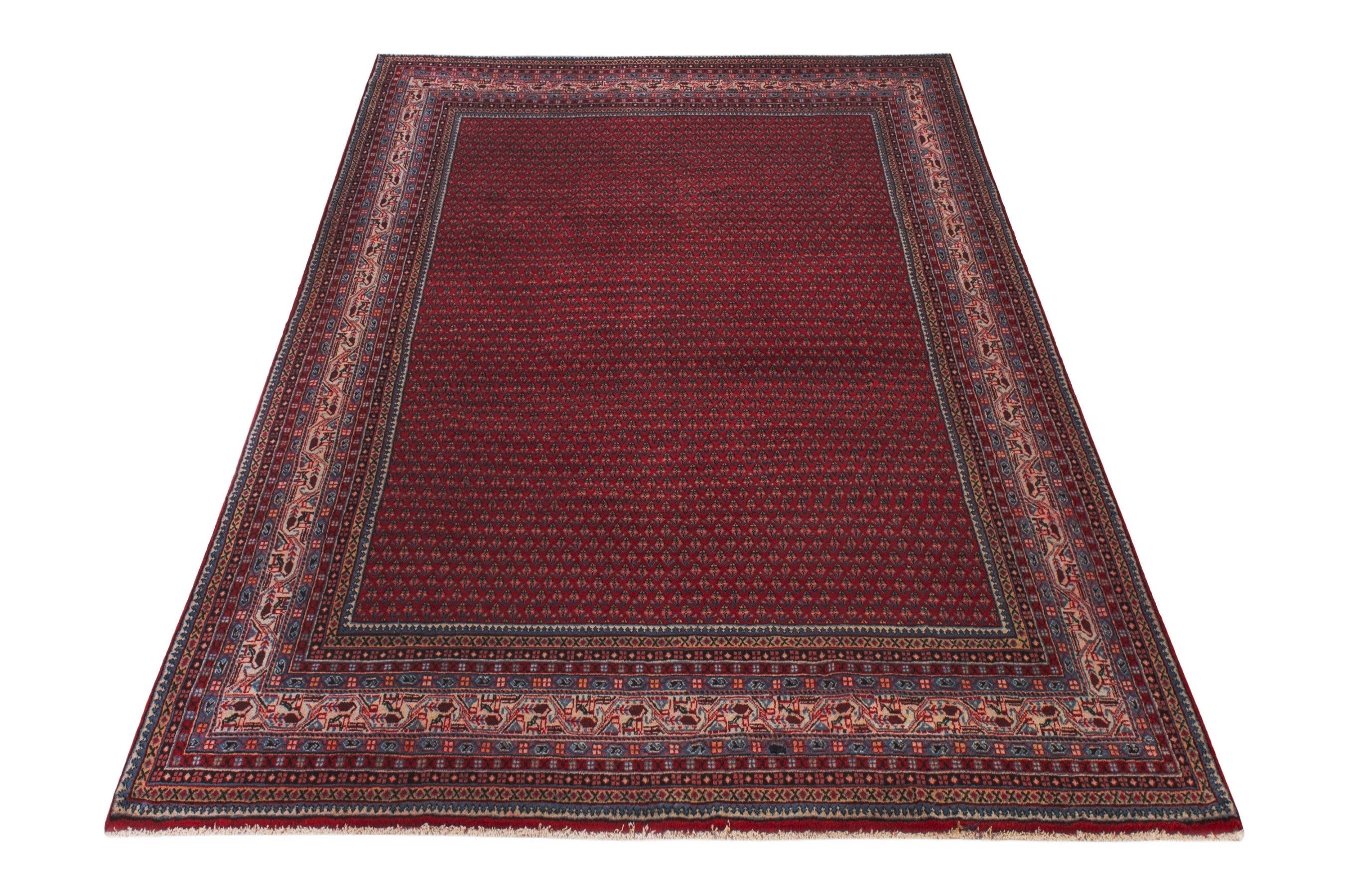 Persian Arak oversized rug in deep red and rust, view 3 of 20