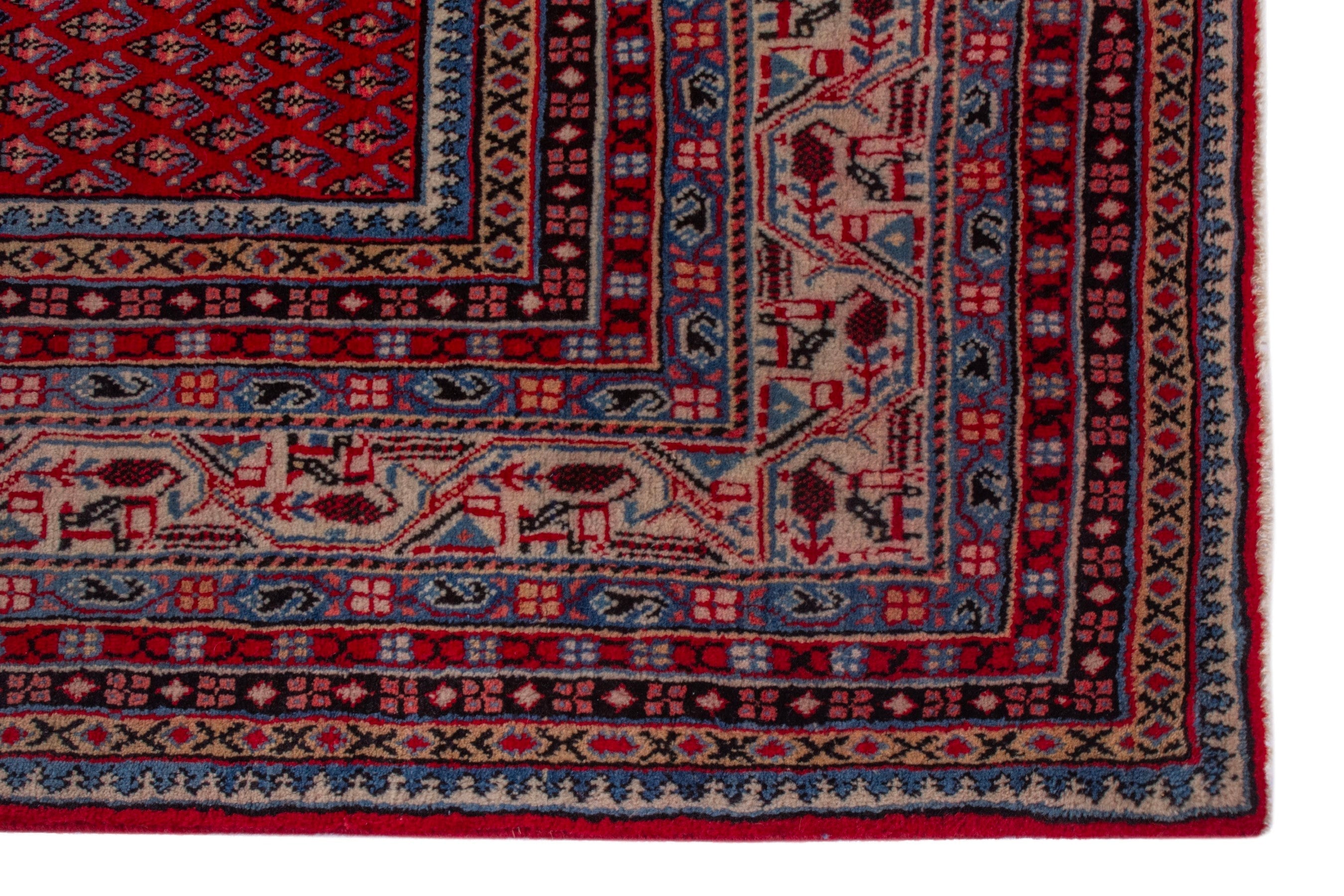 Persian Arak oversized rug in deep red and rust, view 10 of 20
