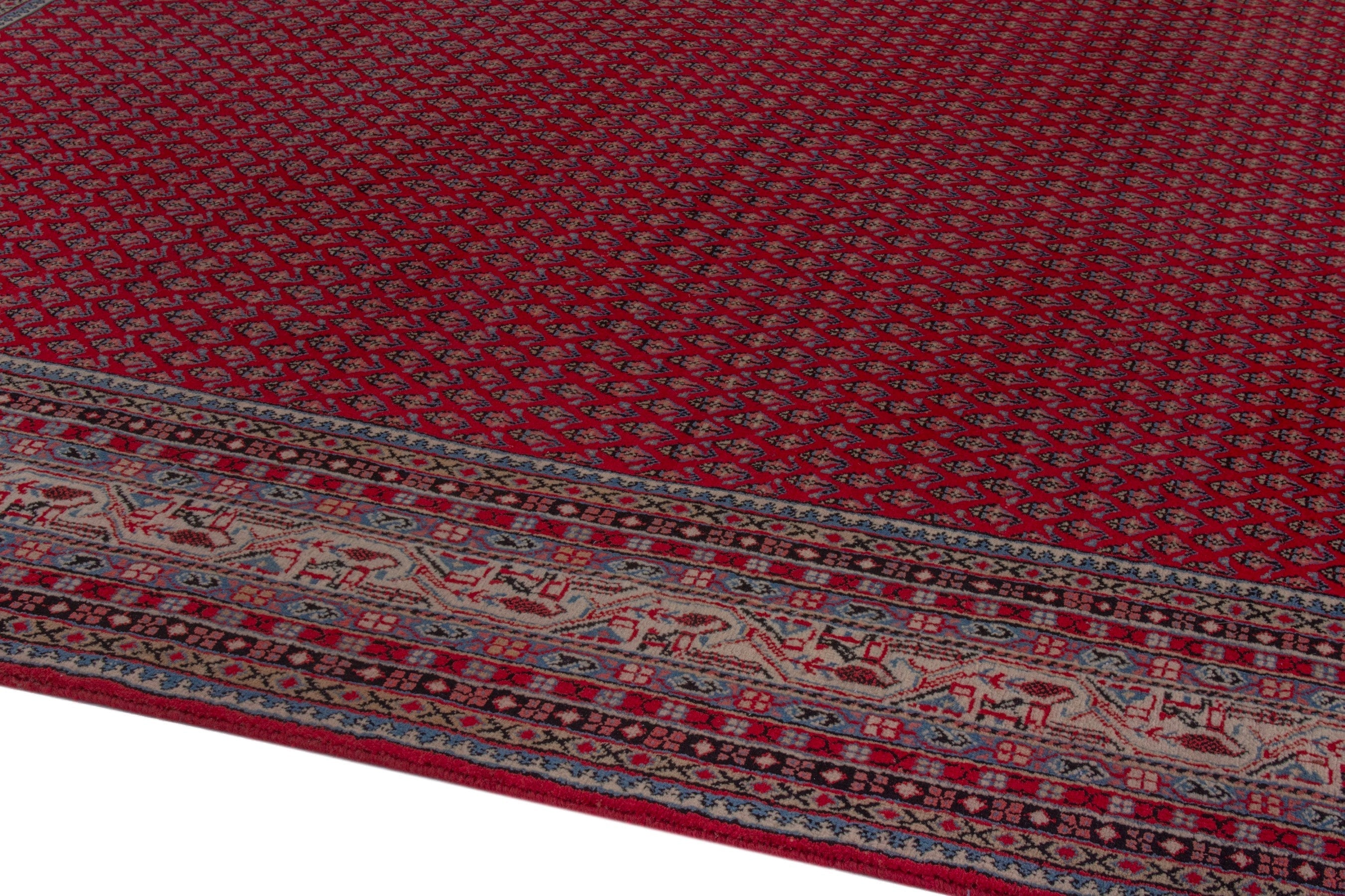 Persian Arak oversized rug in deep red and rust, view 6 of 20