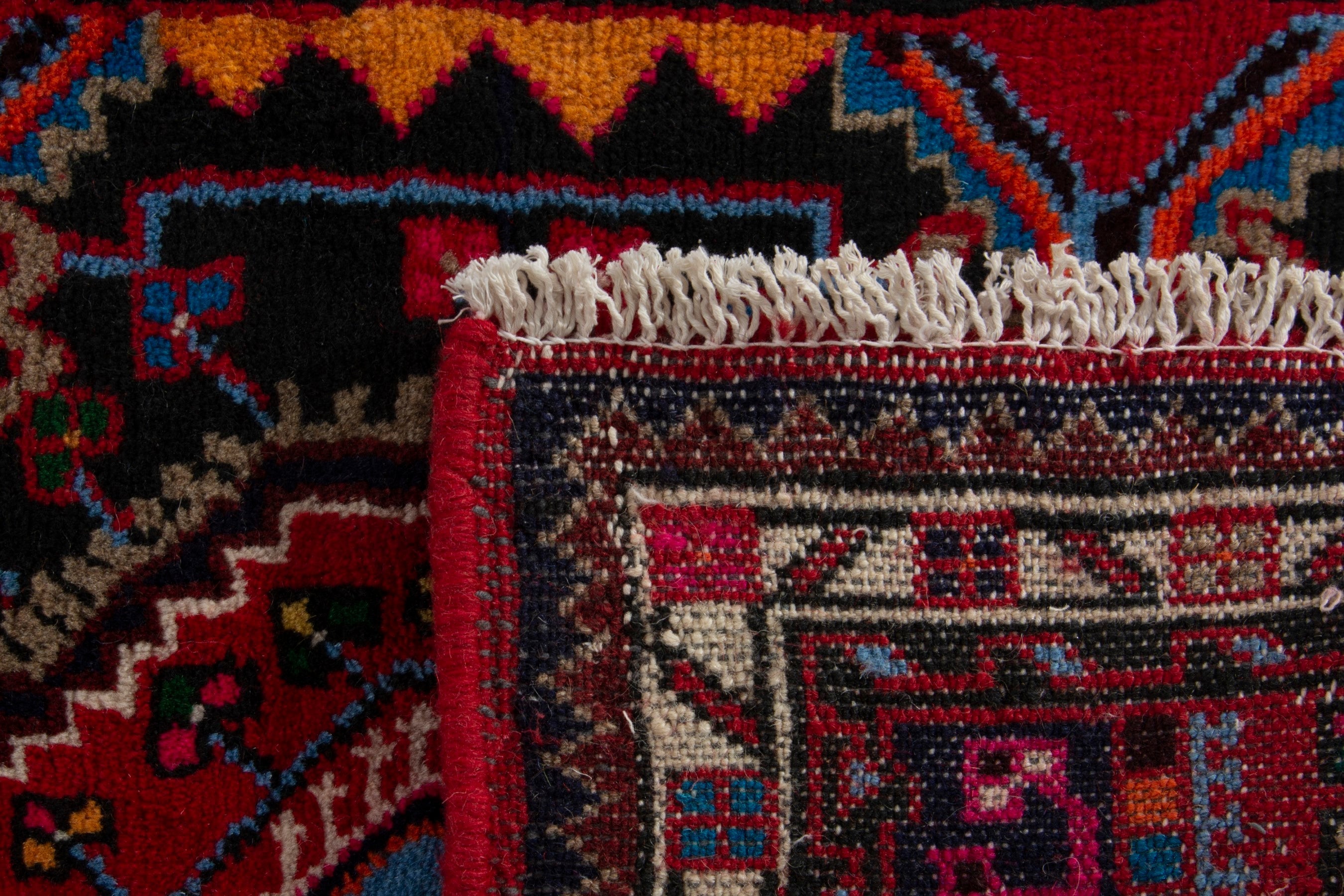 Persian Toyserkan accent rug in deep red and burgundy, view 6 of 9
